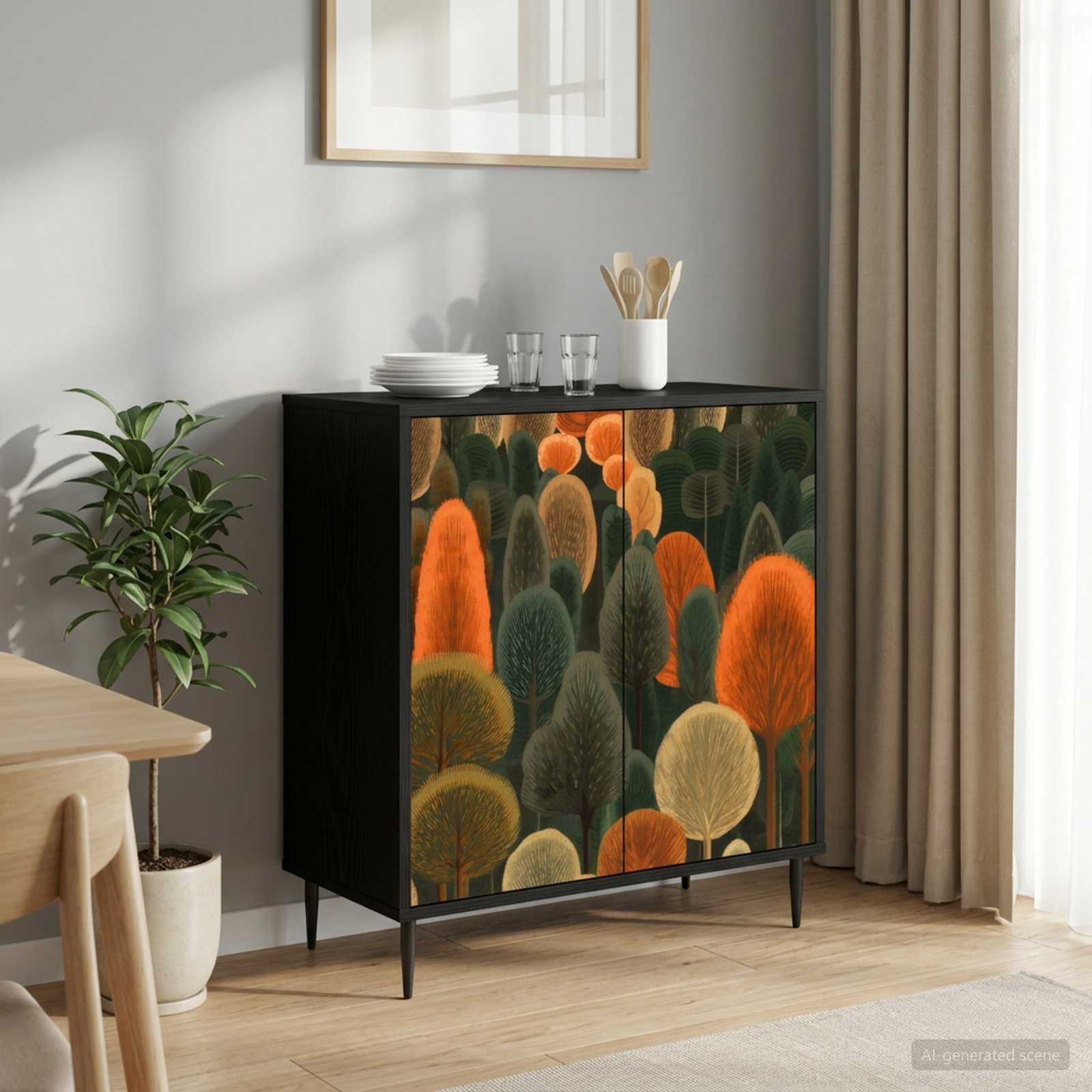 Kõide ZAANDAM Must tamm 69 x 33 x 76 cm Tehispuit