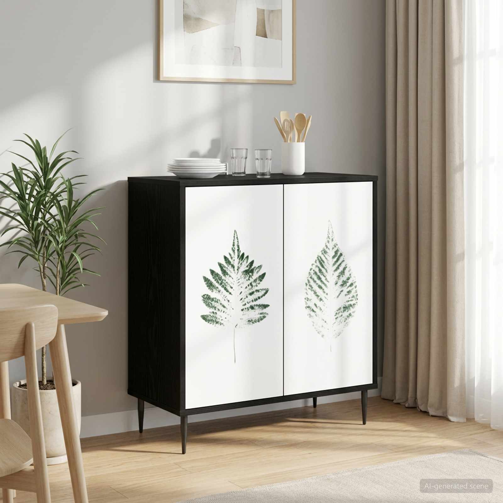 Kõide HANAU Must tamm 69 x 33 x 76 cm Tehispuit