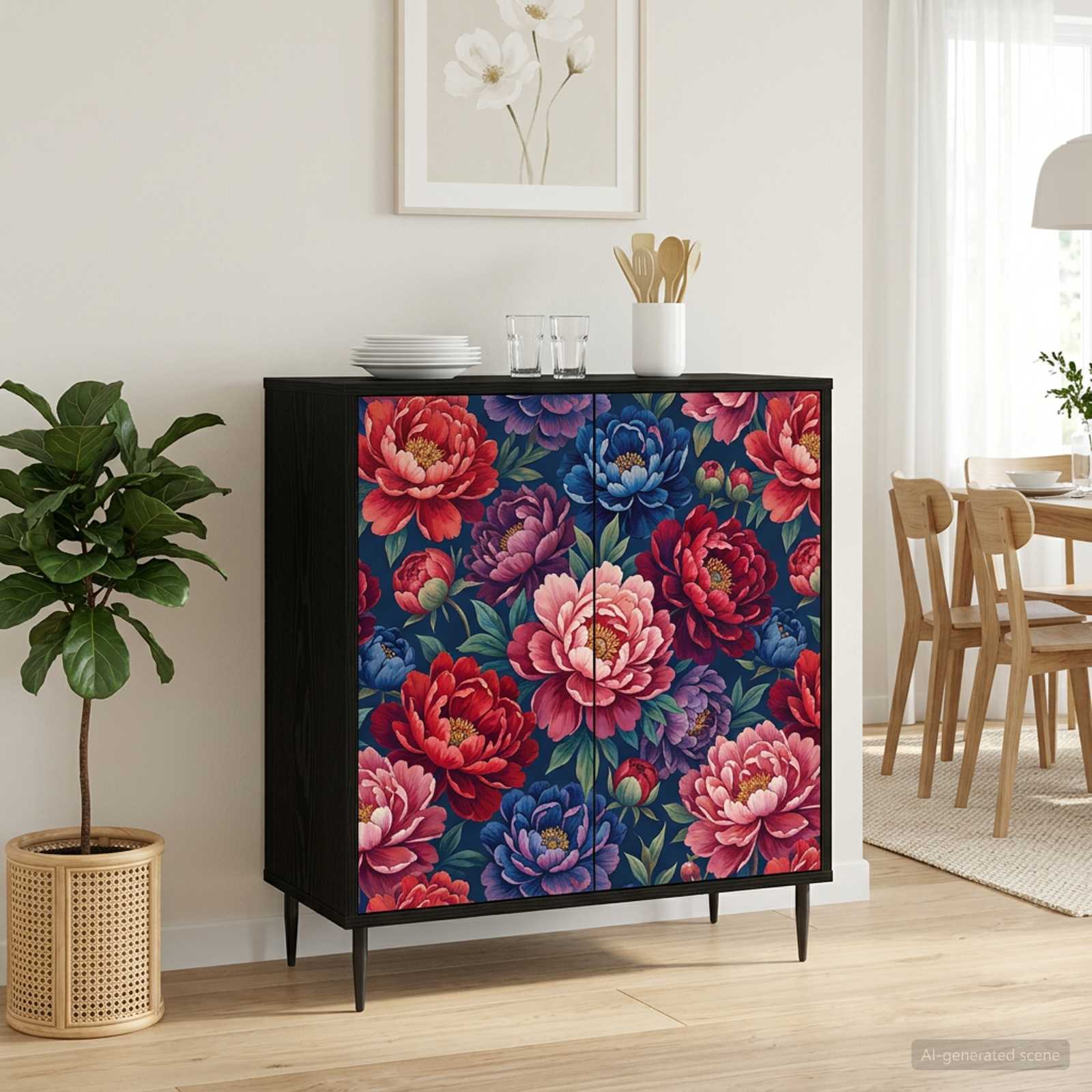 Kõide AACHEN Must tamm 69 x 33 x 76 cm Tehispuit