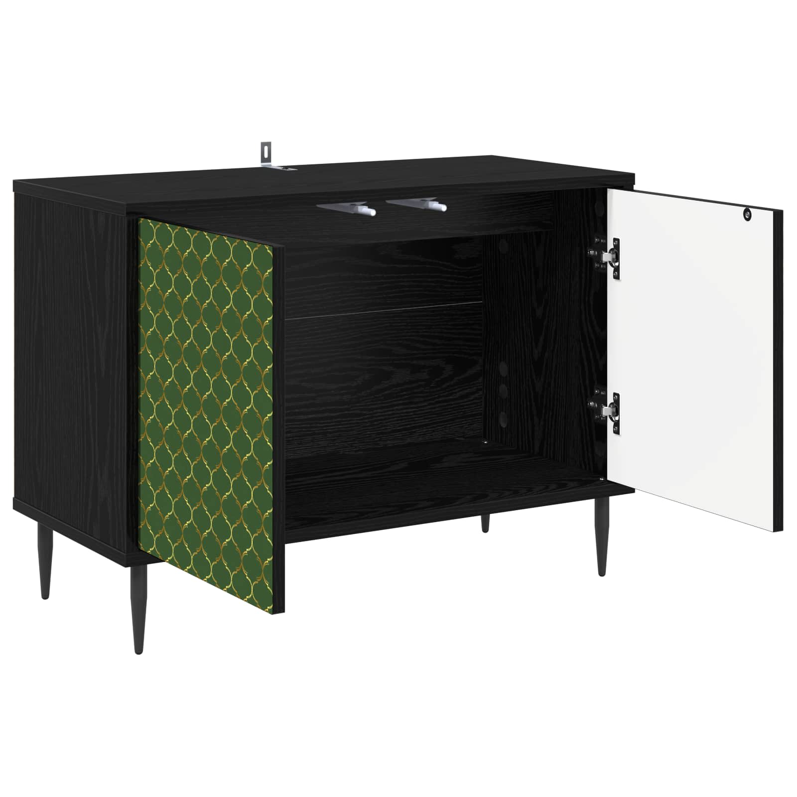 Telerikapp GELEEN 69 x 33 x 50,5 cm Must tamm Tehispuit