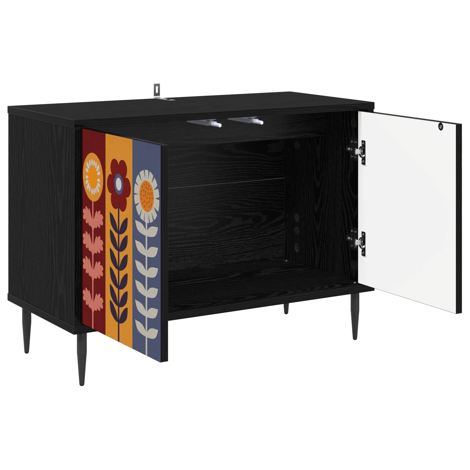 Telerikapp ESSEN 69 x 33 x 50,5 cm Must tamm Tehispuit