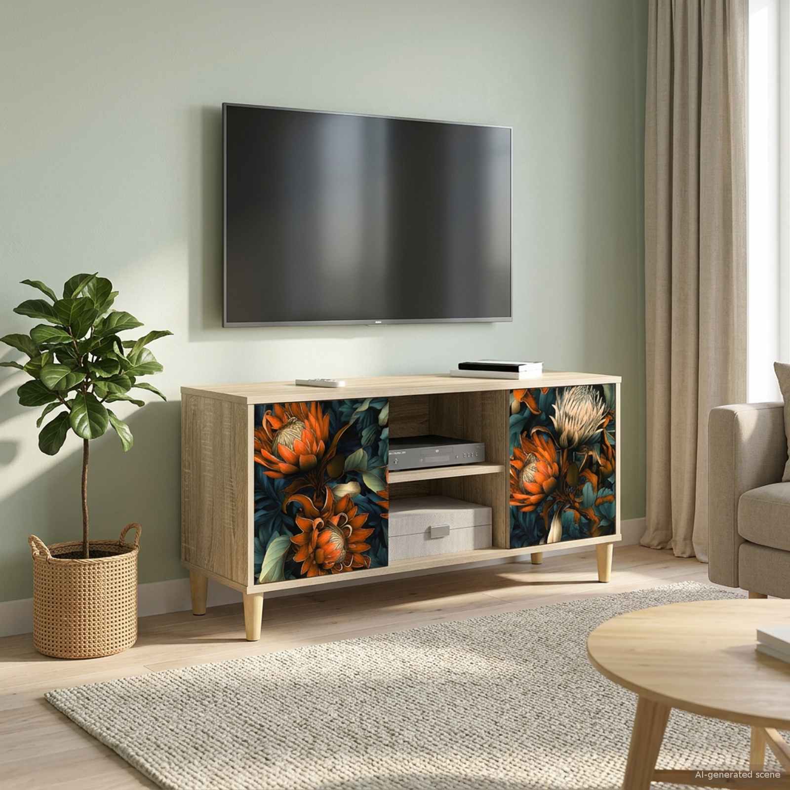 Telerikapp LOCHEM 102 x 33 x 50 cm Sonoma Tehispuit