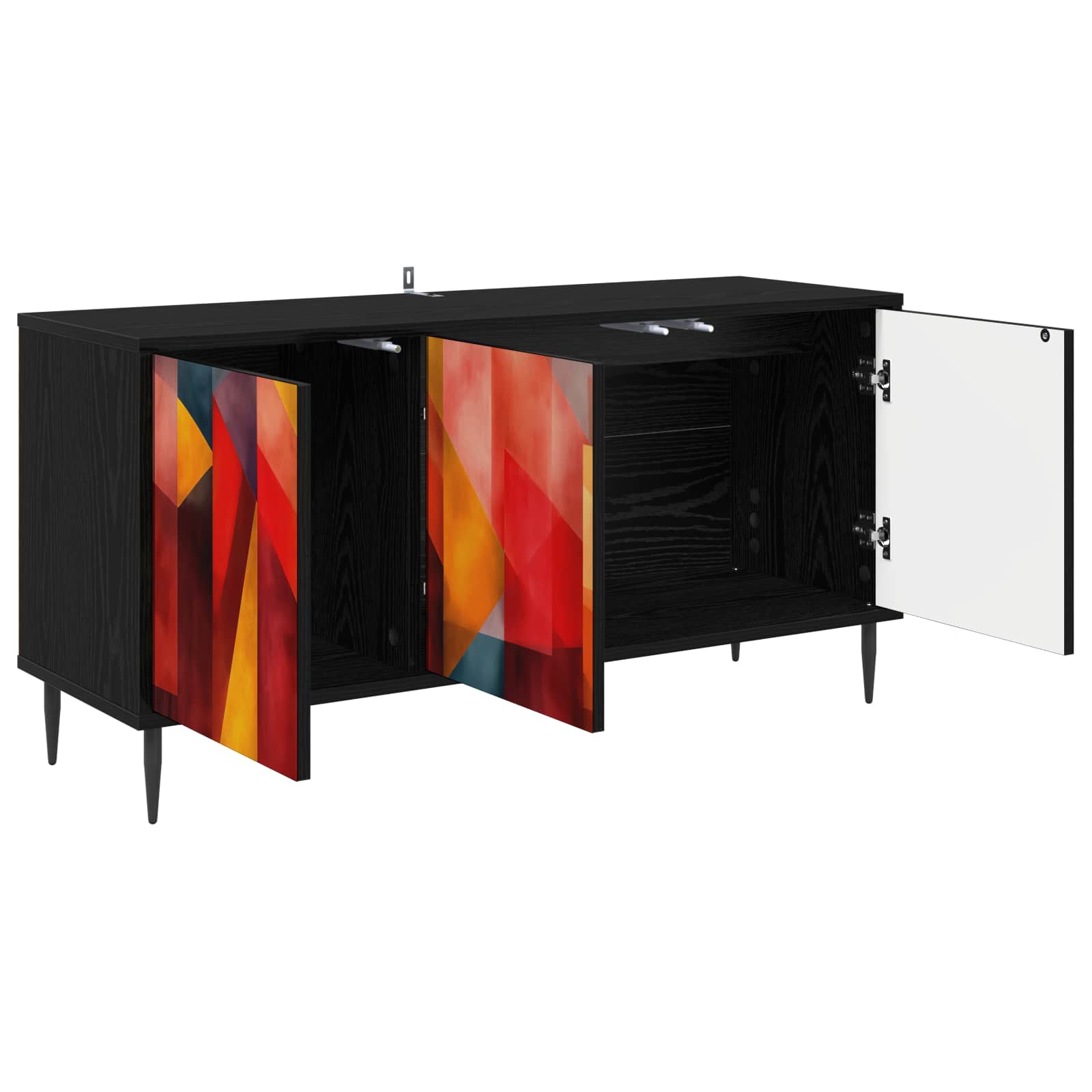 Telerikapp HEESCH 102 x 33 x 51 cm Must tamm Tehispuit