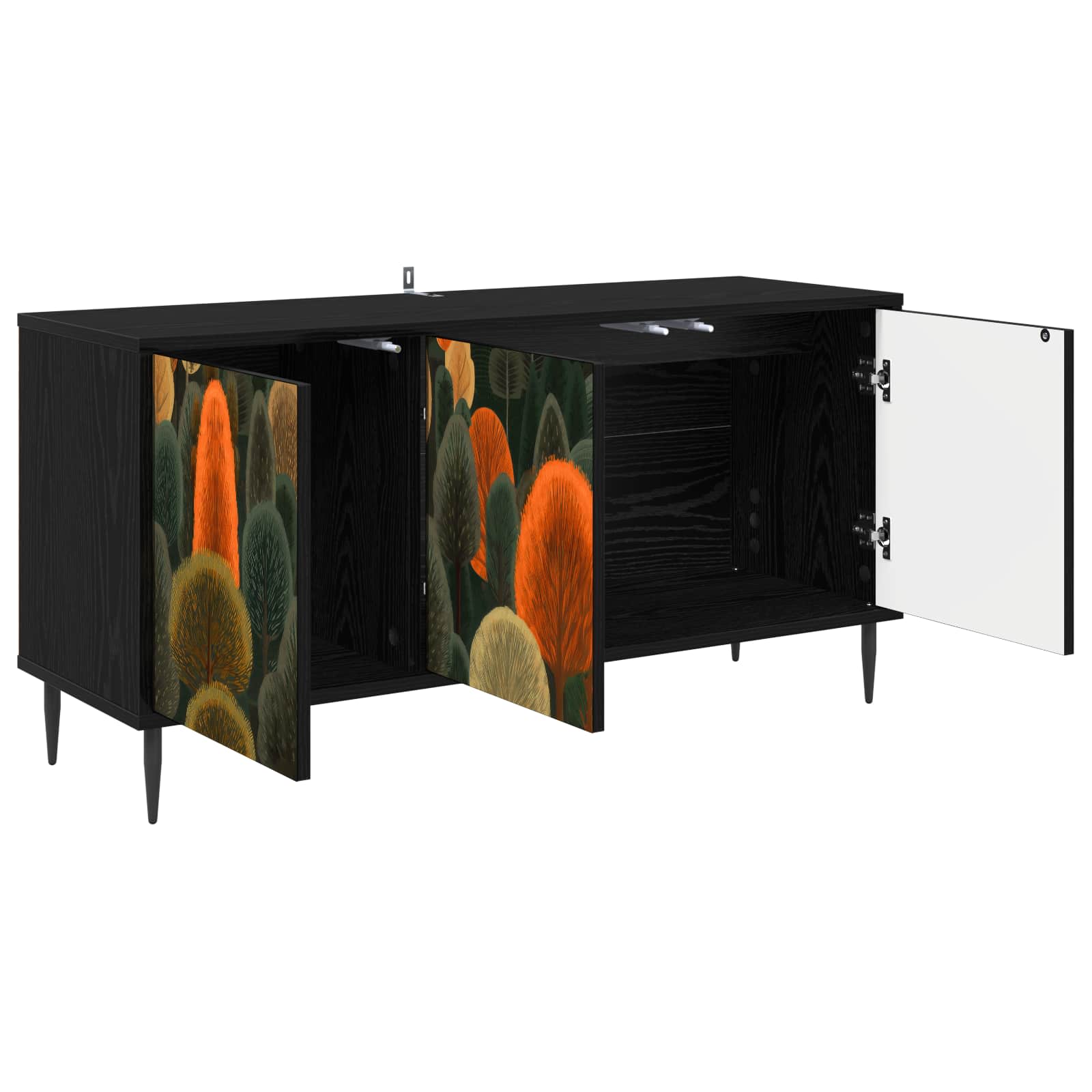 Telerikapp ZAANDAM 102 x 33 x 51 cm Must tamm Tehispuit