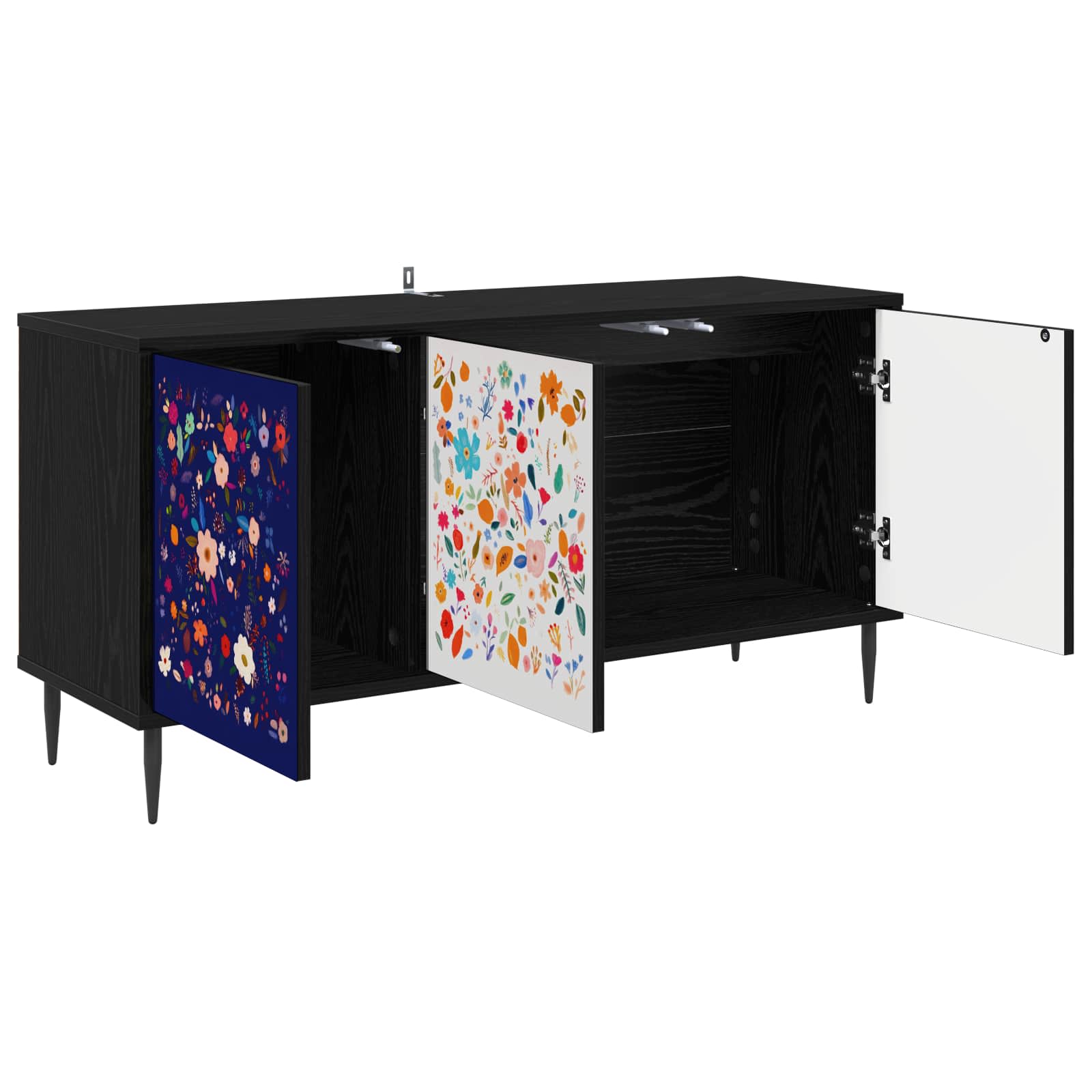 Telerikapp MAINZ 102 x 33 x 51 cm Must tamm Tehispuit