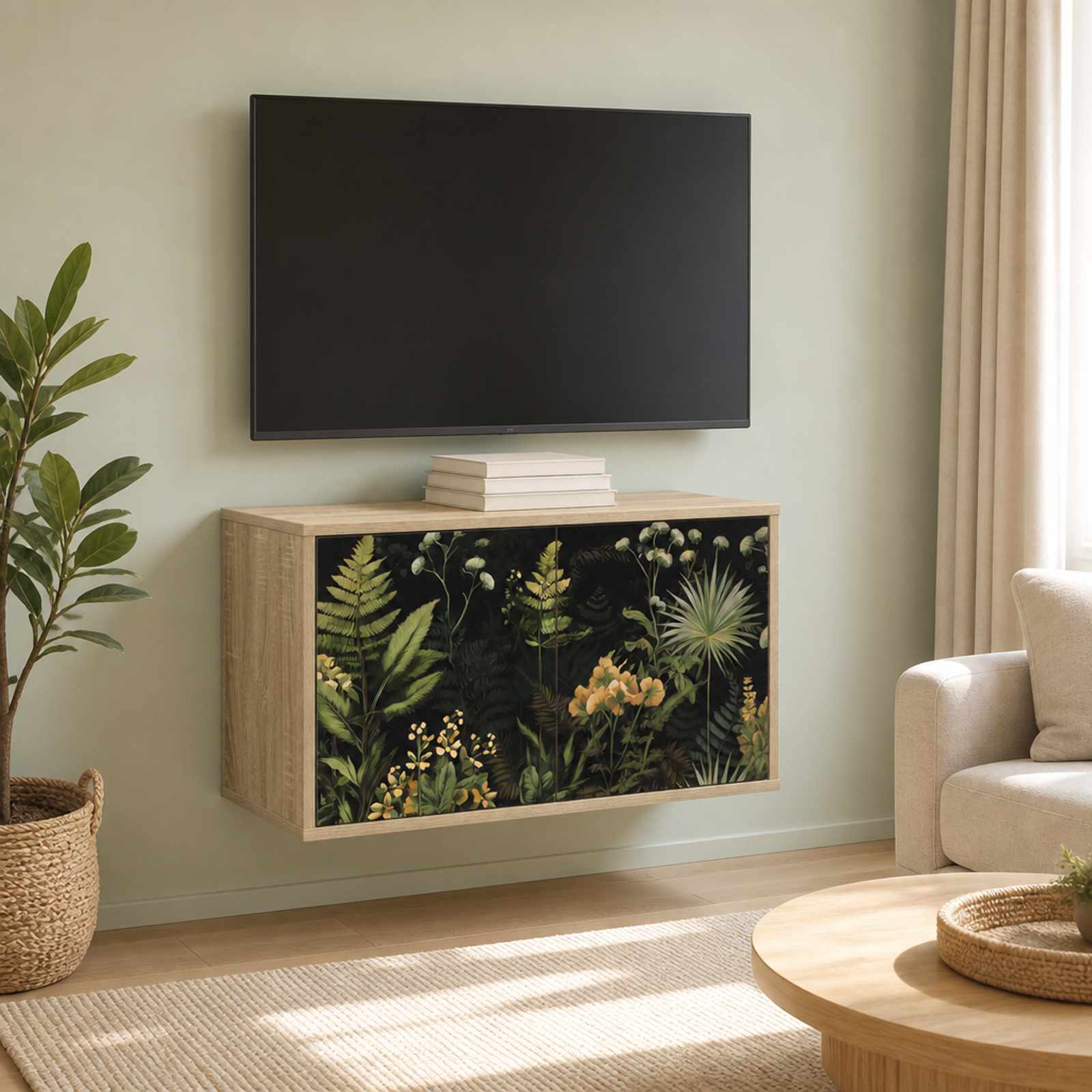 Seinale paigaldatav TV kapp RHENEN 69 x 33 x 40 cm Sonoma tamm