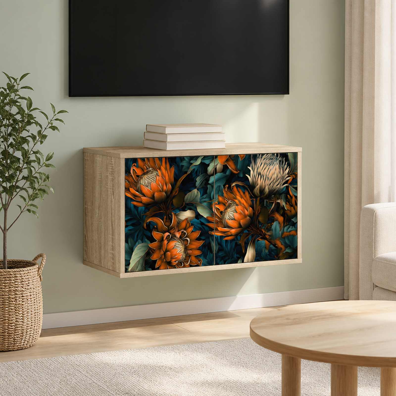 Seinale paigaldatav TV kapp LOCHEM 69 x 33 x 40 cm Sonoma tamm
