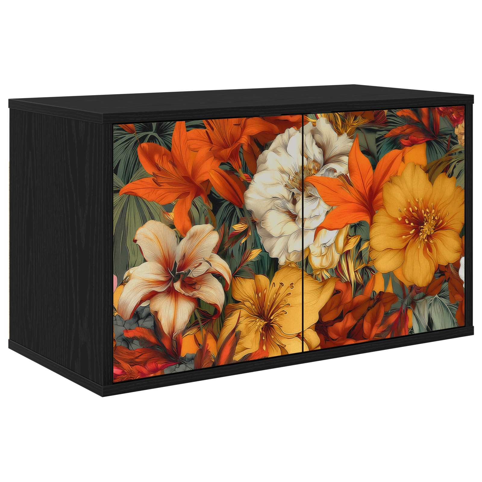 Seinale paigaldatav TV kapp GENNEP 69 x 33 x 40 cm Must tamm