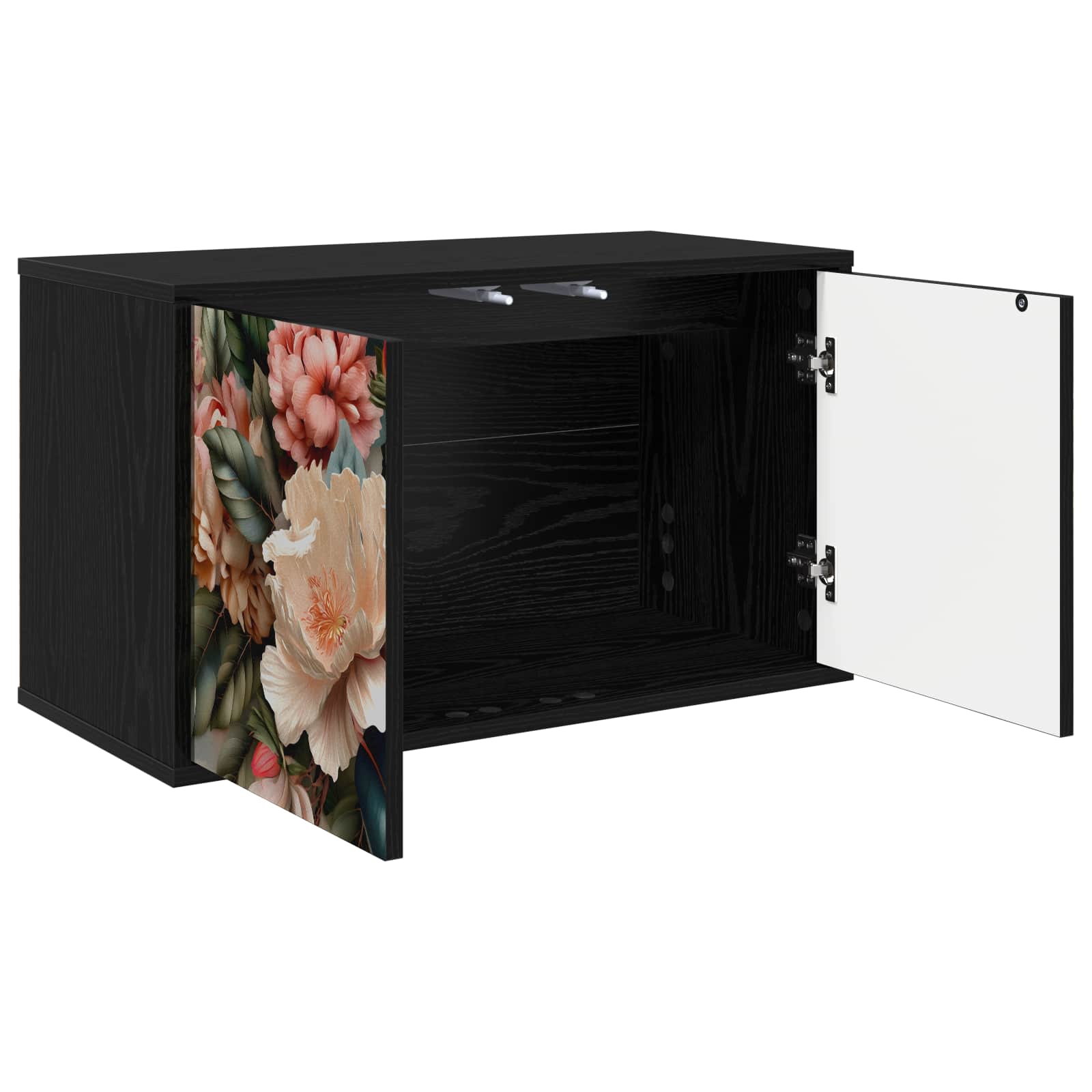 Seinale paigaldatav TV kapp BORNE 69 x 33 x 40 cm Must tamm