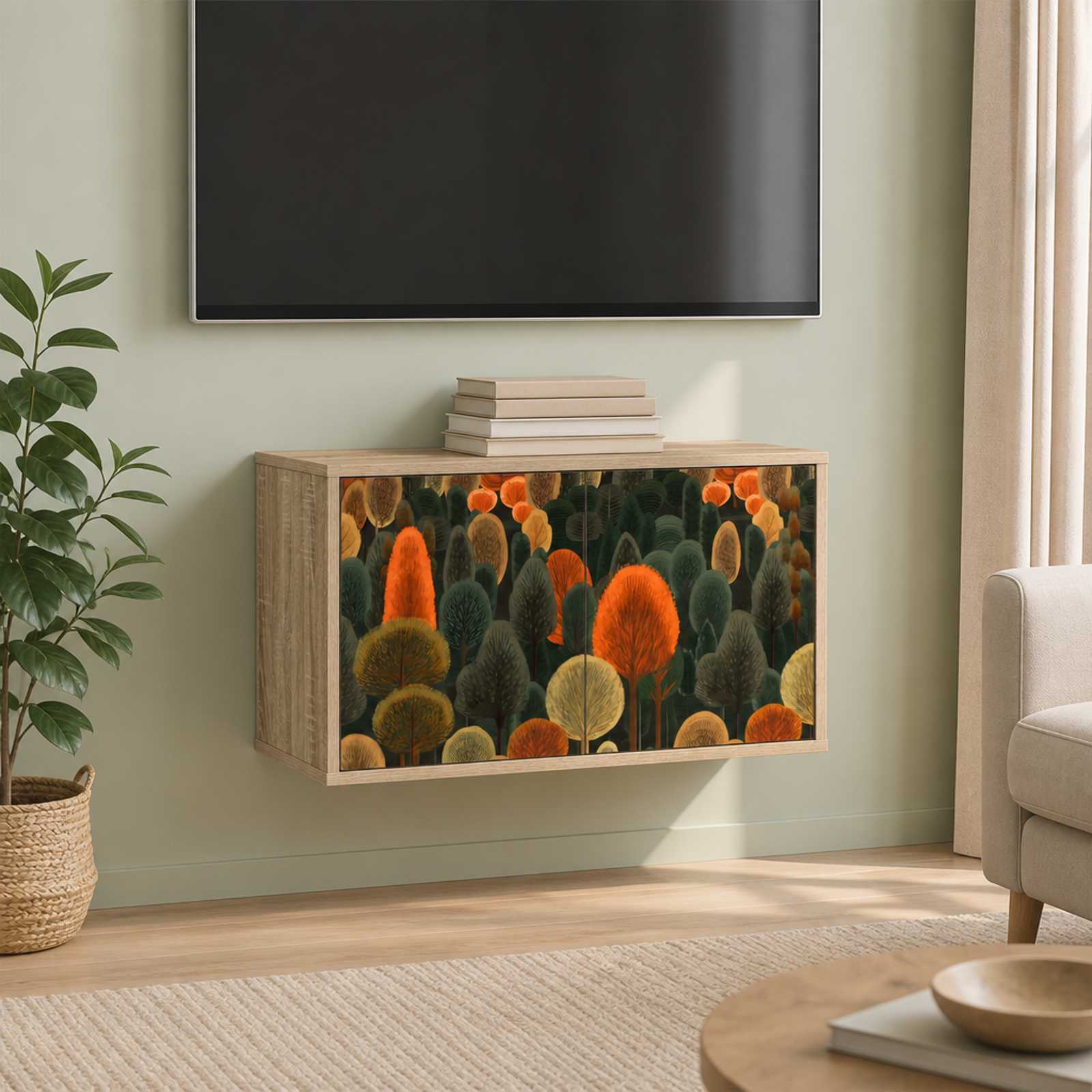Seinale paigaldatav TV kapp ZAANDAM 69 x 33 x 40 cm Sonoma tamm