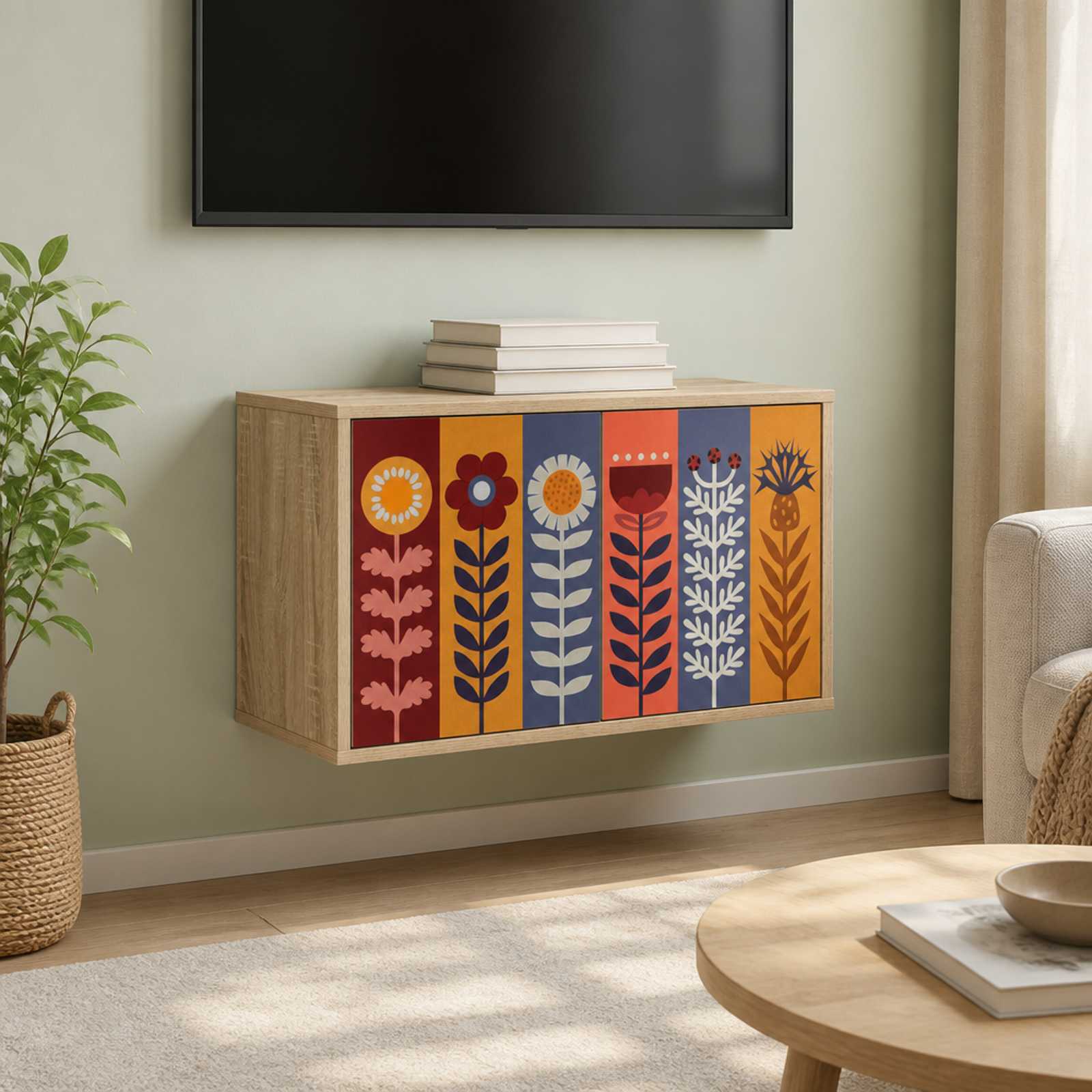 Seinale paigaldatav TV kapp ESSEN 69 x 33 x 40 cm Sonoma tamm