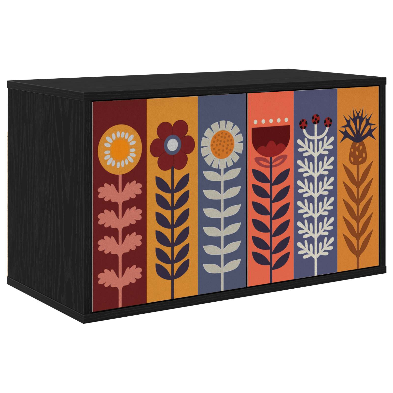 Seinale paigaldatav TV kapp ESSEN 69 x 33 x 40 cm Must tamm