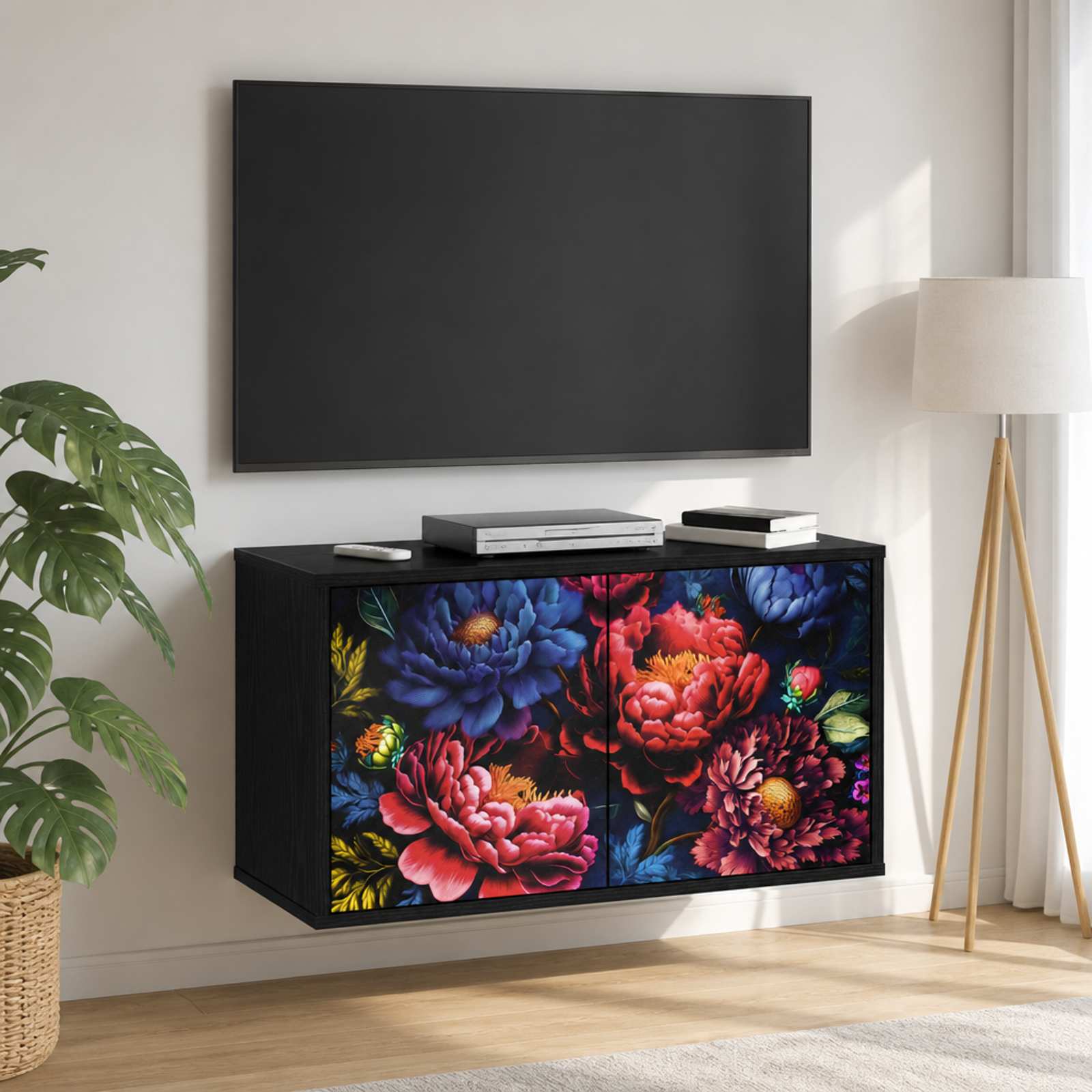 Seinale paigaldatav TV kapp KIEL 69 x 33 x 40 cm Must tamm