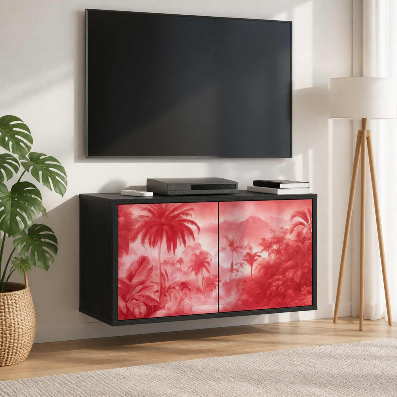 Seinale paigaldatav TV kapp AACHEN 69 x 33 x 40 cm Must tamm