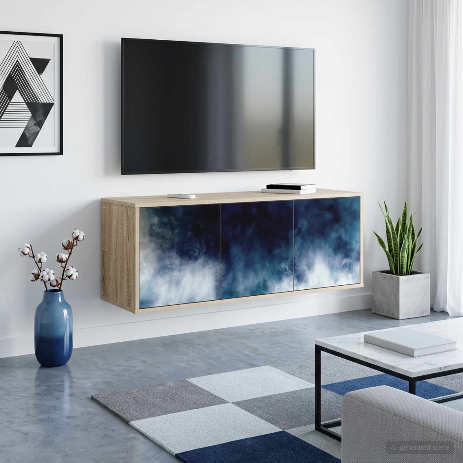 Seinale paigaldatav TV kapp RAALTE 102 x 33 x 40 cm Sonoma tamm