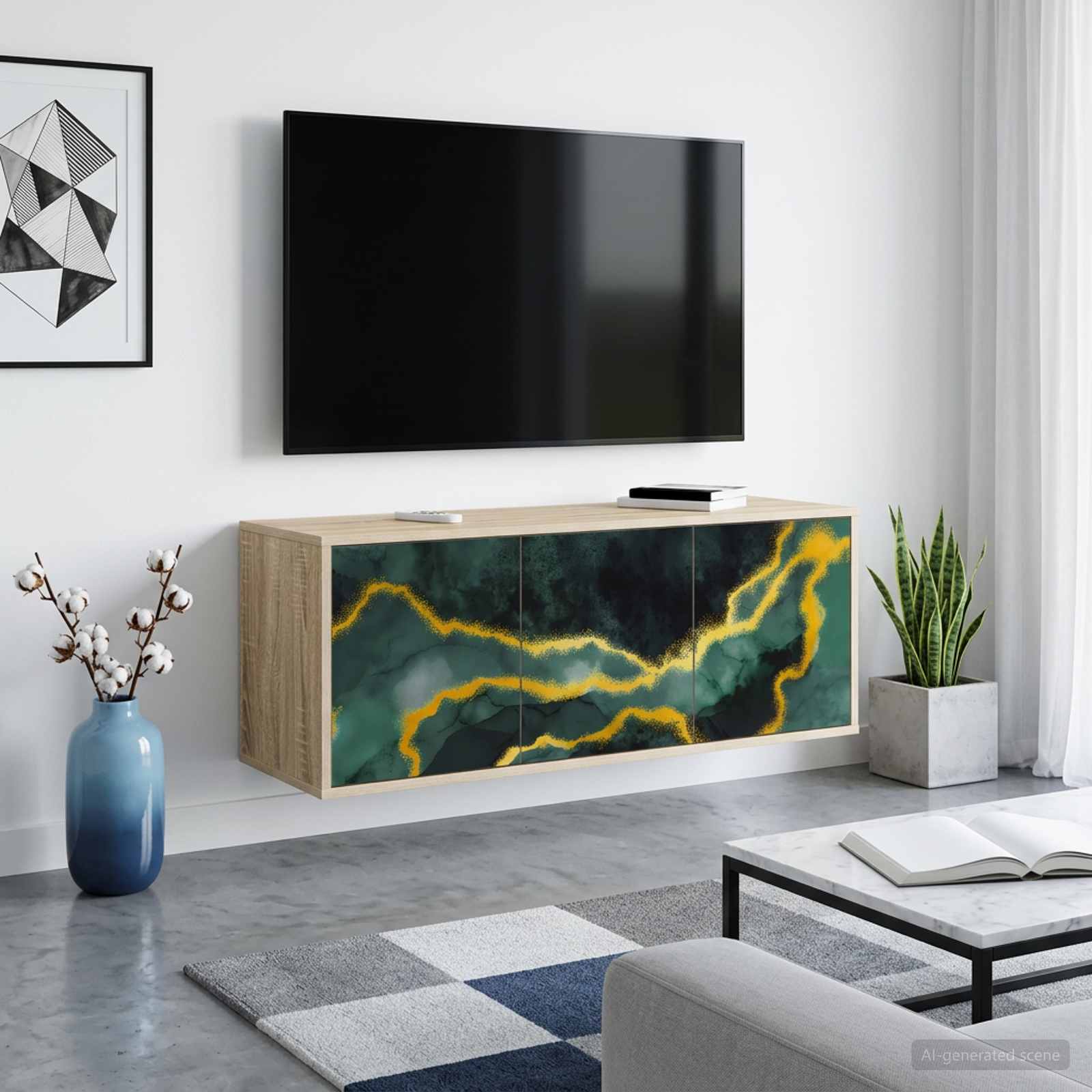 Seinale paigaldatav TV kapp WIJHE 102 x 33 x 40 cm Sonoma tamm