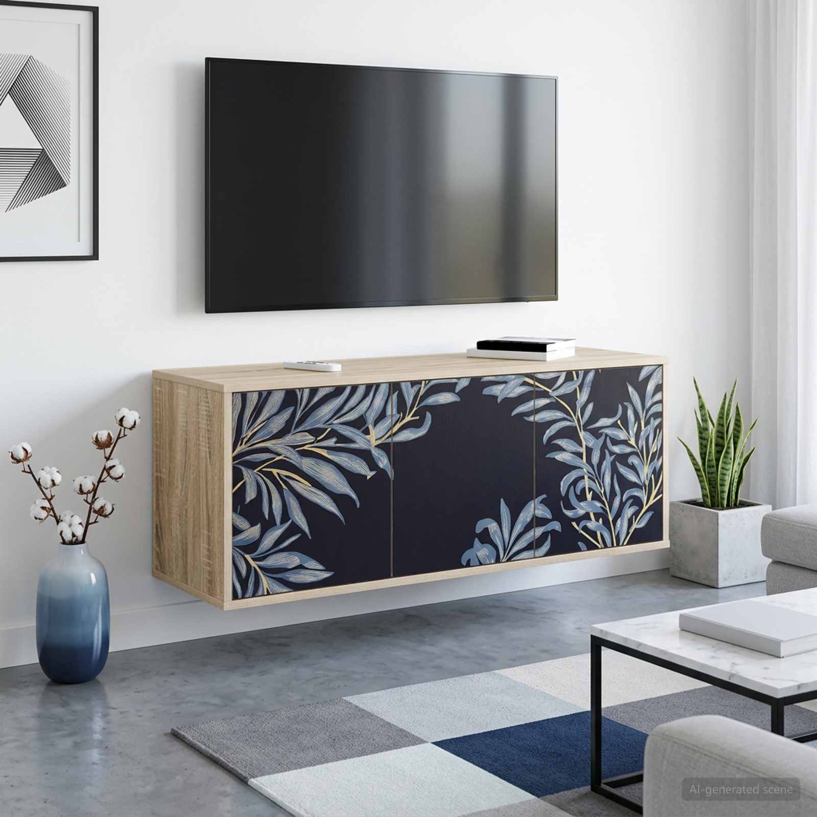 Seinale paigaldatav TV kapp DOKKUM 102 x 33 x 40 cm Sonoma tamm