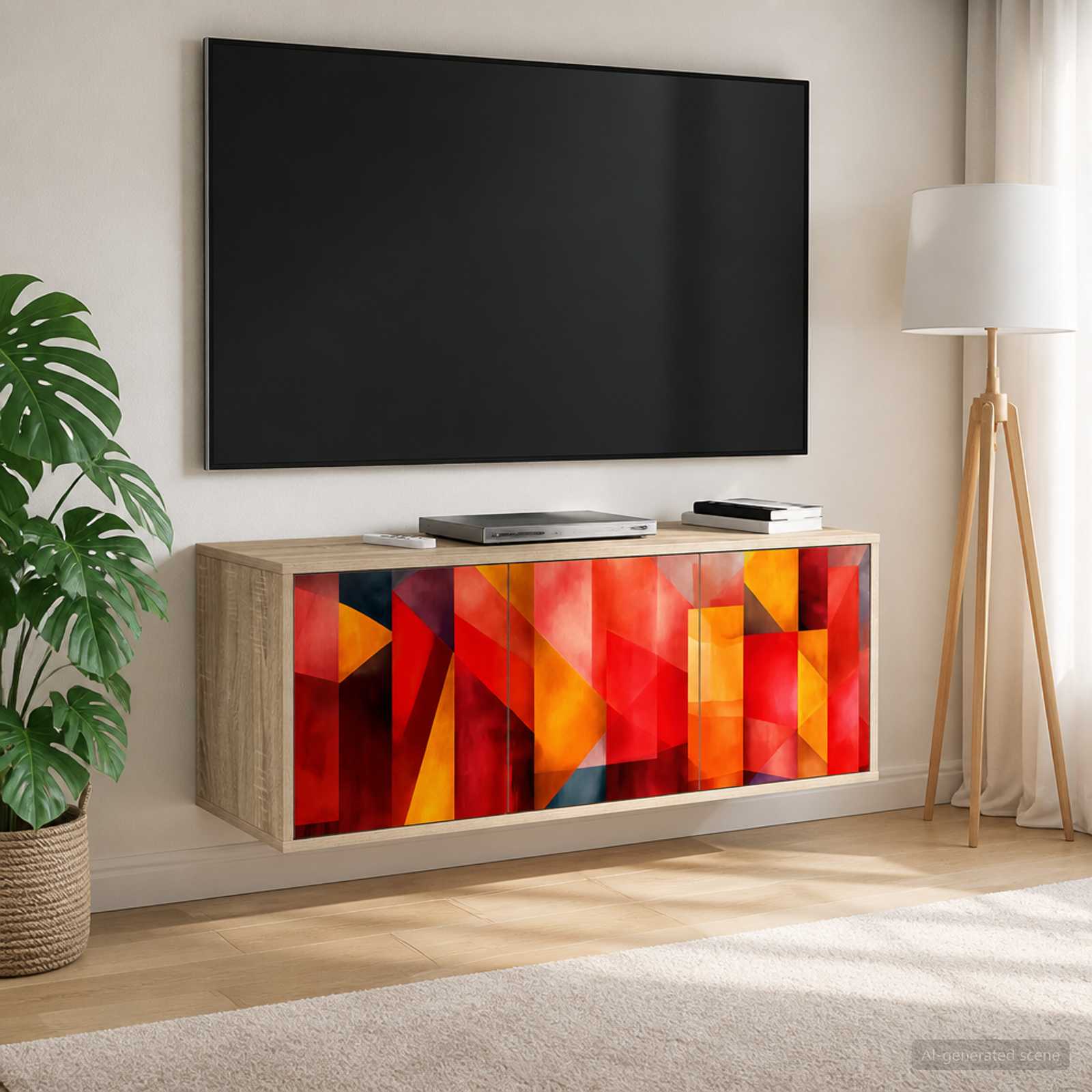Seinale paigaldatav TV kapp HEESCH 102 x 33 x 40 cm Sonoma tamm