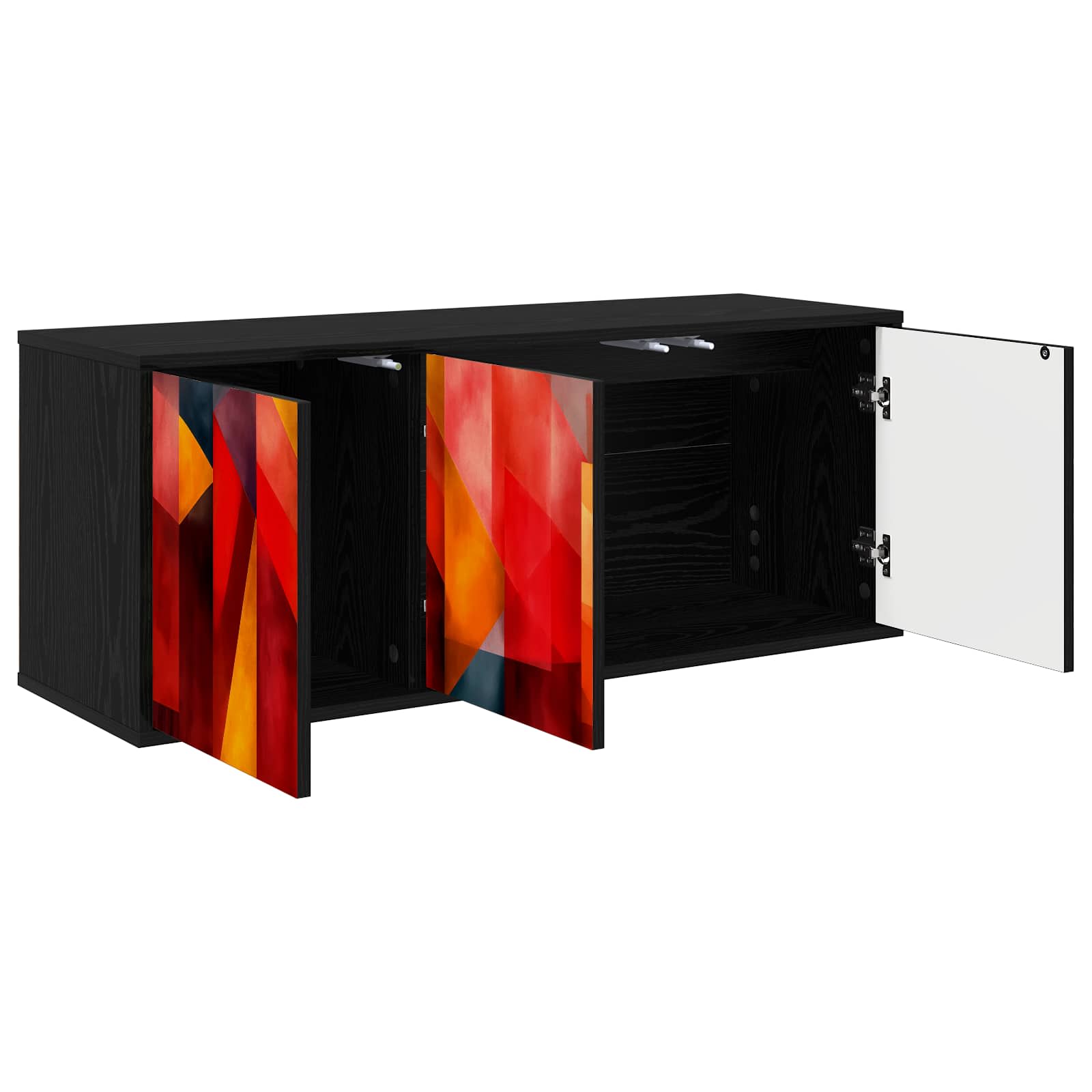 Seinale paigaldatav TV kapp HEESCH 102 x 33 x 40 cm Must tamm