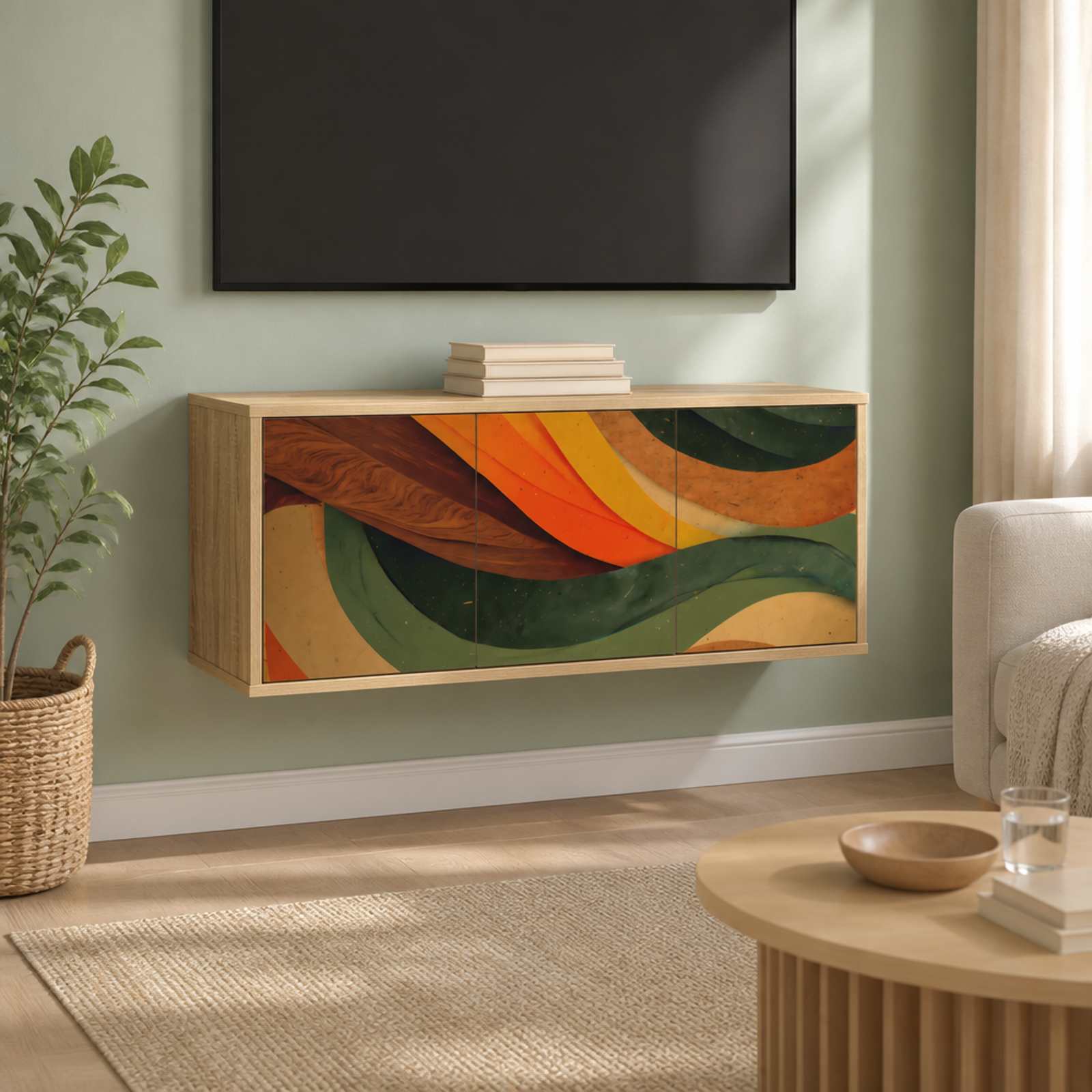 Seinale paigaldatav TV kapp BONN 102 x 33 x 40 cm Sonoma tamm