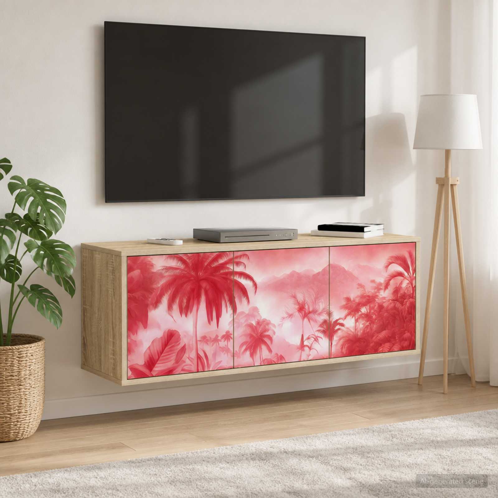 Seinale paigaldatav TV kapp AACHEN 102 x 33 x 40 cm Sonoma tamm