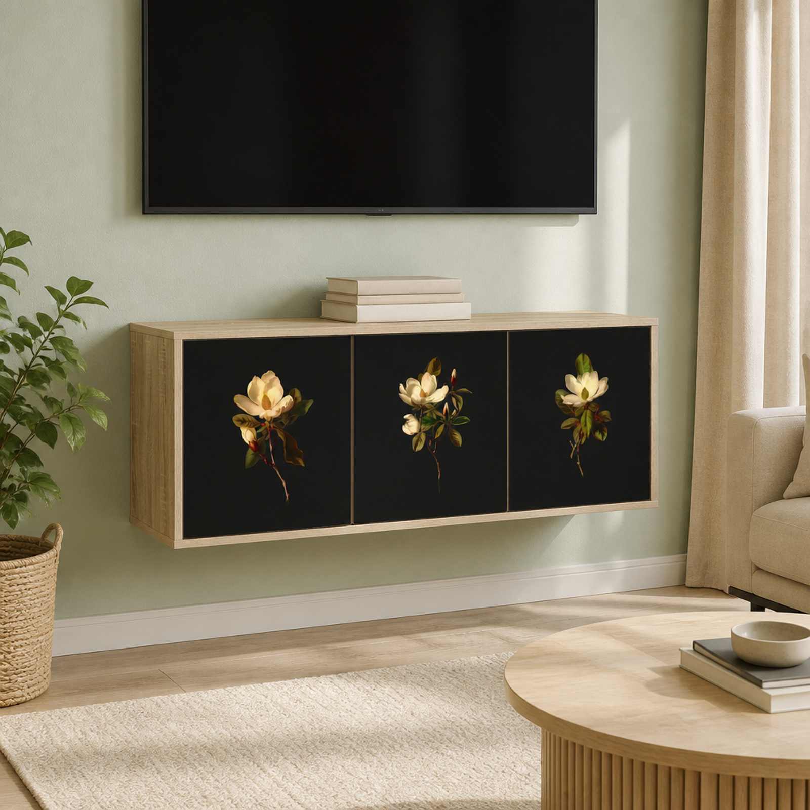 Seinale paigaldatav TV kapp BREMEN 102 x 33 x 40 cm Sonoma tamm