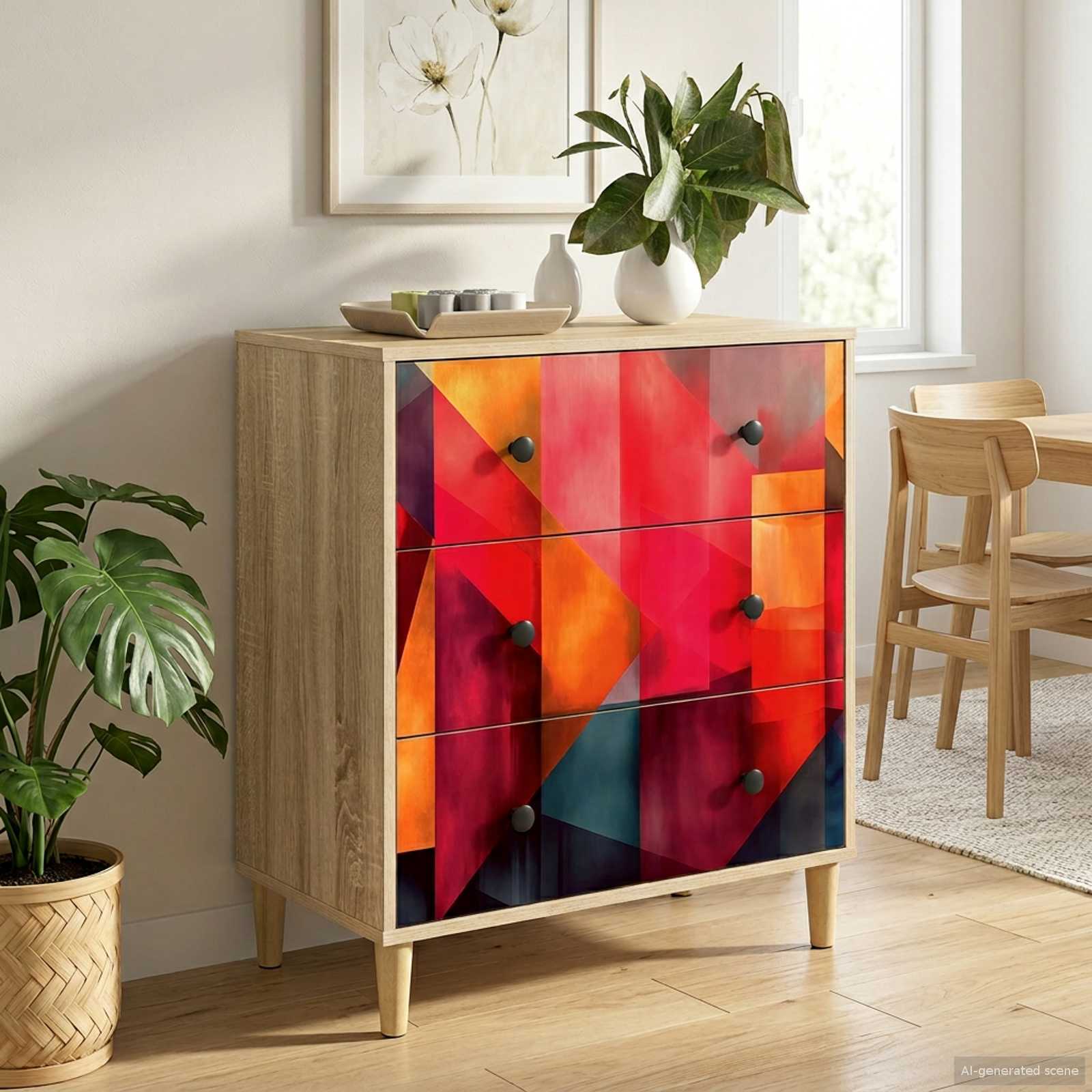 Õhupoli HEESCH Värvi blokiprindiga 66 x 36,5 x 75 cm Tehispuit