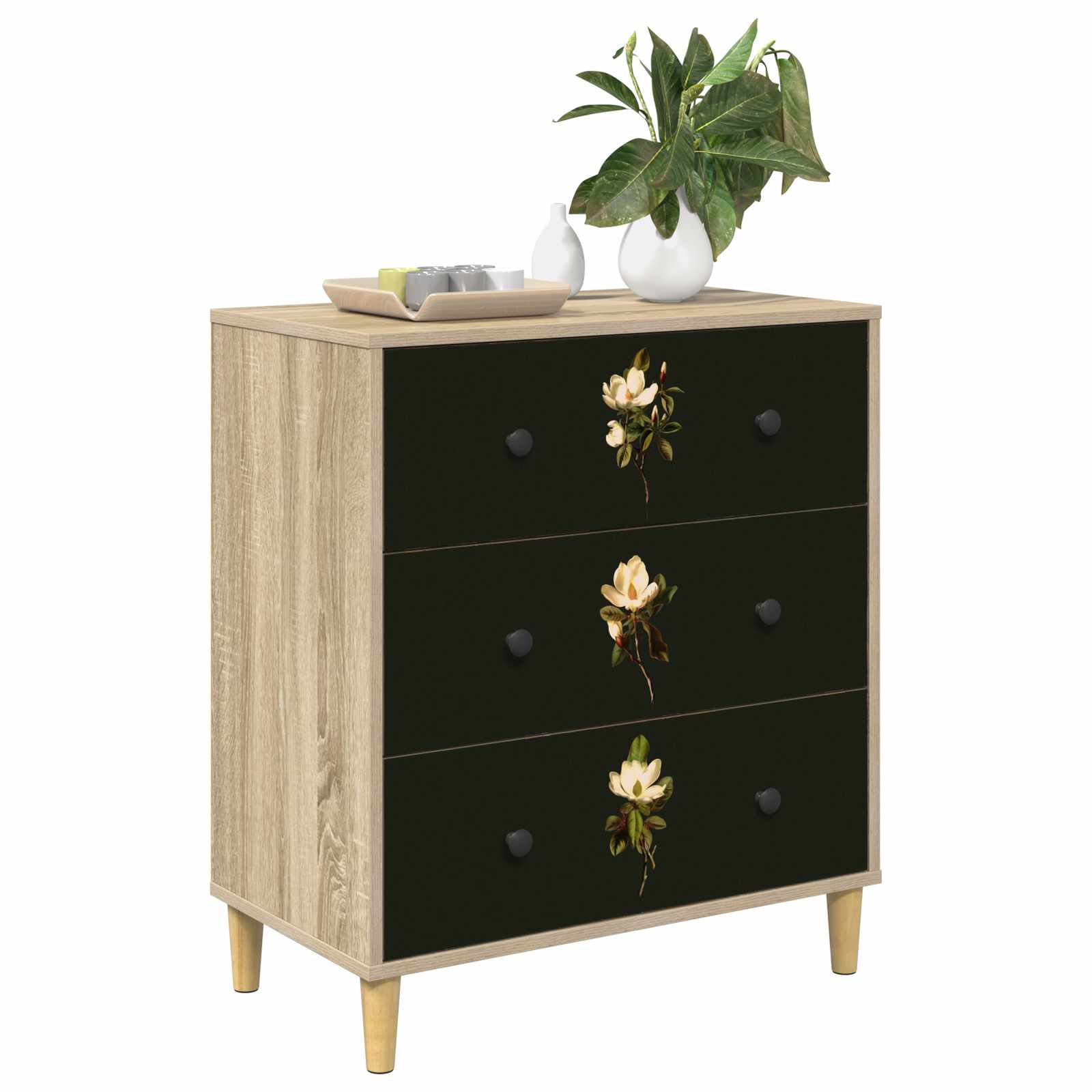 Õhupoli BREMEN Magnolia muster 66 x 36,5 x 75 cm Tehispuit