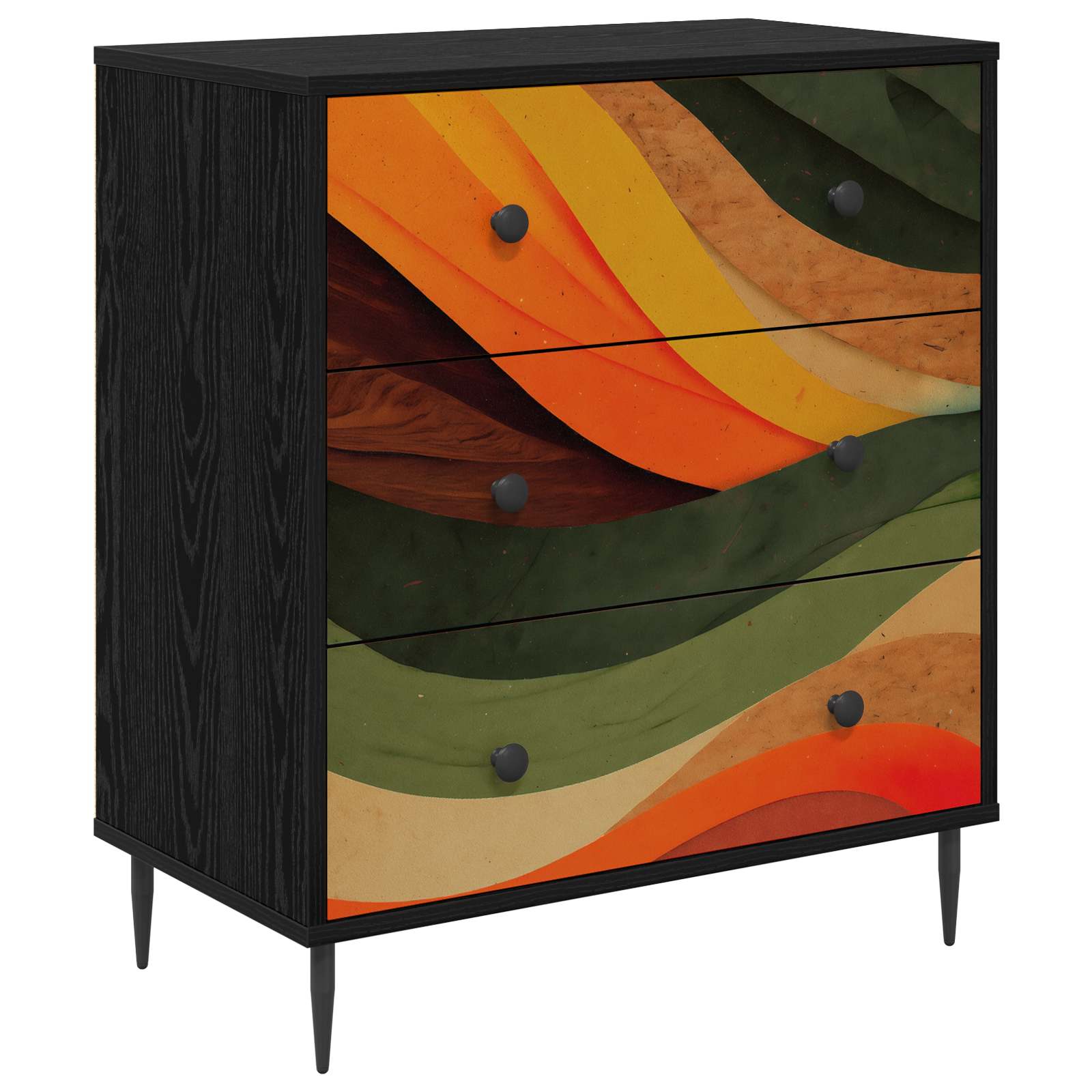 Õhupoli BONN Retro laine print 66 x 36,5 x 76 cm Tehispuit