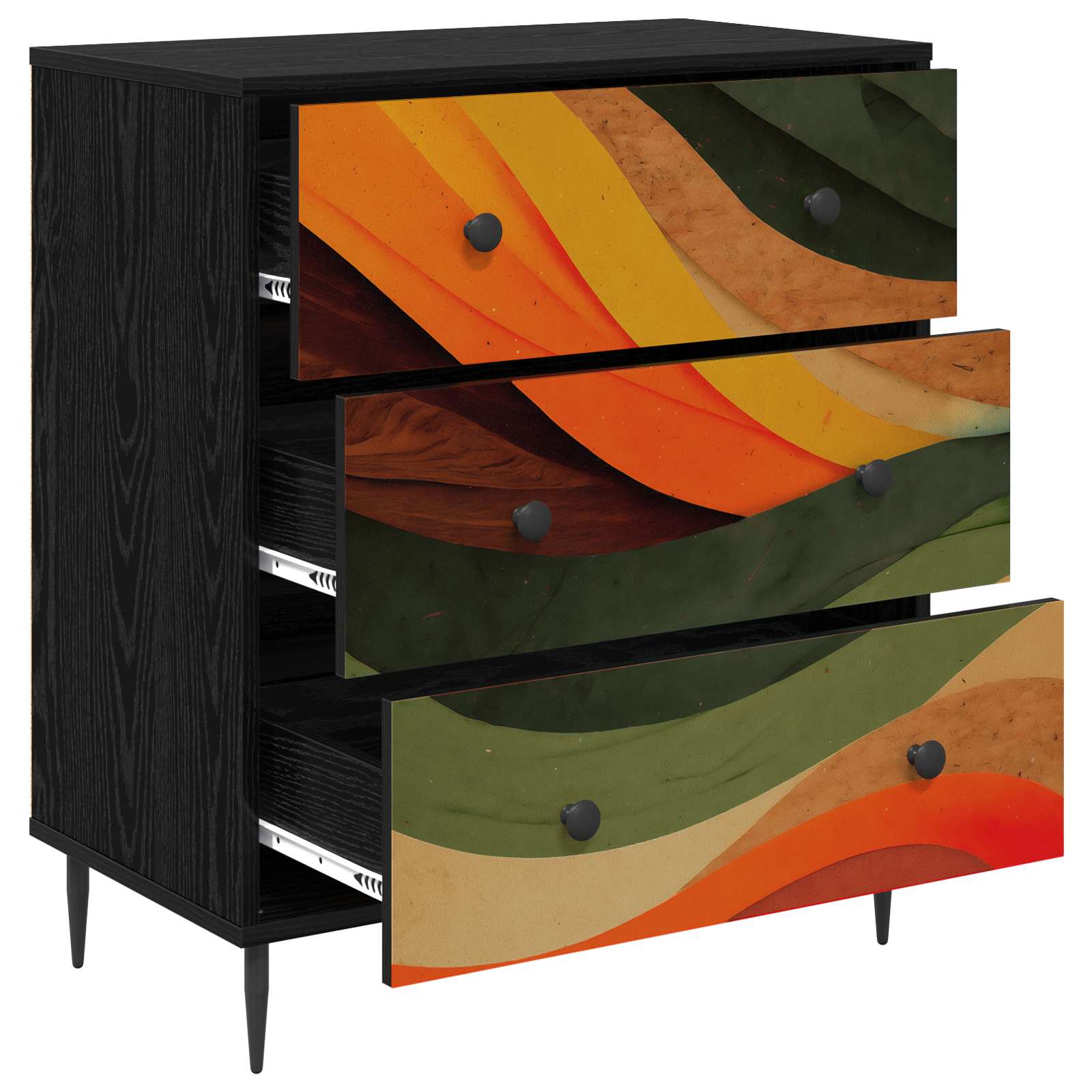 Õhupoli BONN Retro laine print 66 x 36,5 x 76 cm Tehispuit