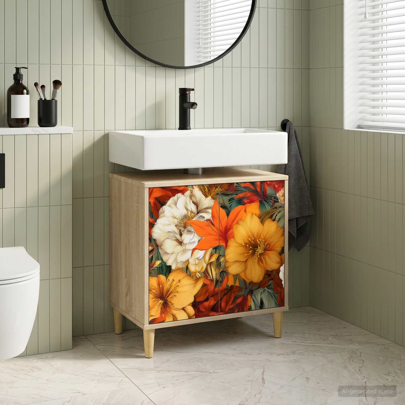 Vannitoa kapp GENNEP Sonoma 60 x 40 x 60 cm Tehispuit