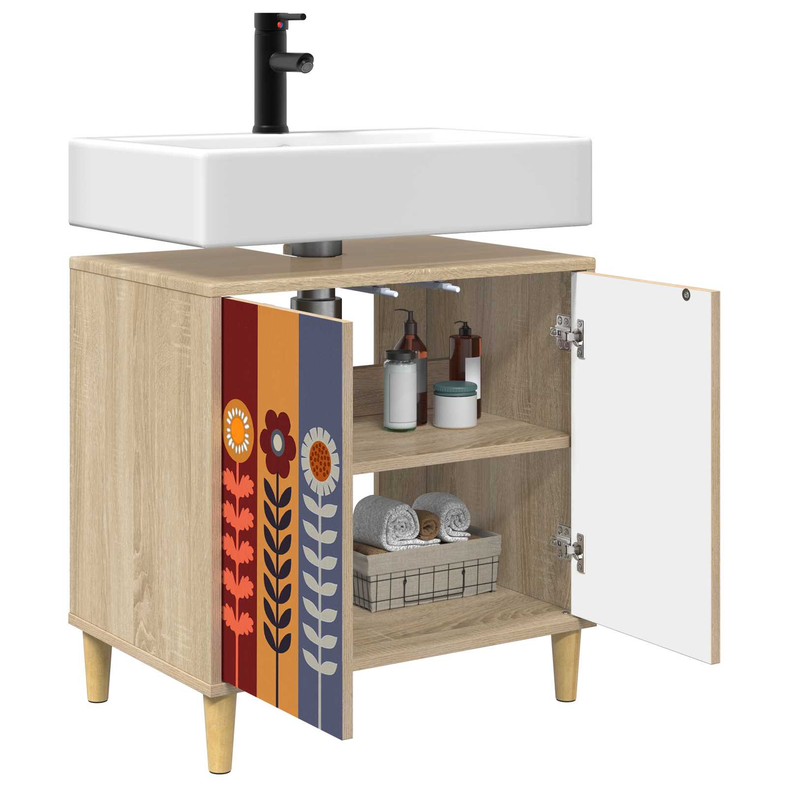 Vannitoa kapp ESSEN Sonoma 60 x 40 x 60 cm Tehispuit