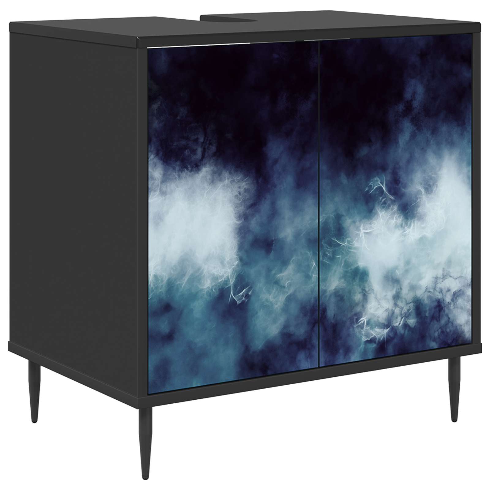 Vannitoa kapp RAALTE Must tamm 60 x 40 x 61 cm Tehispuit