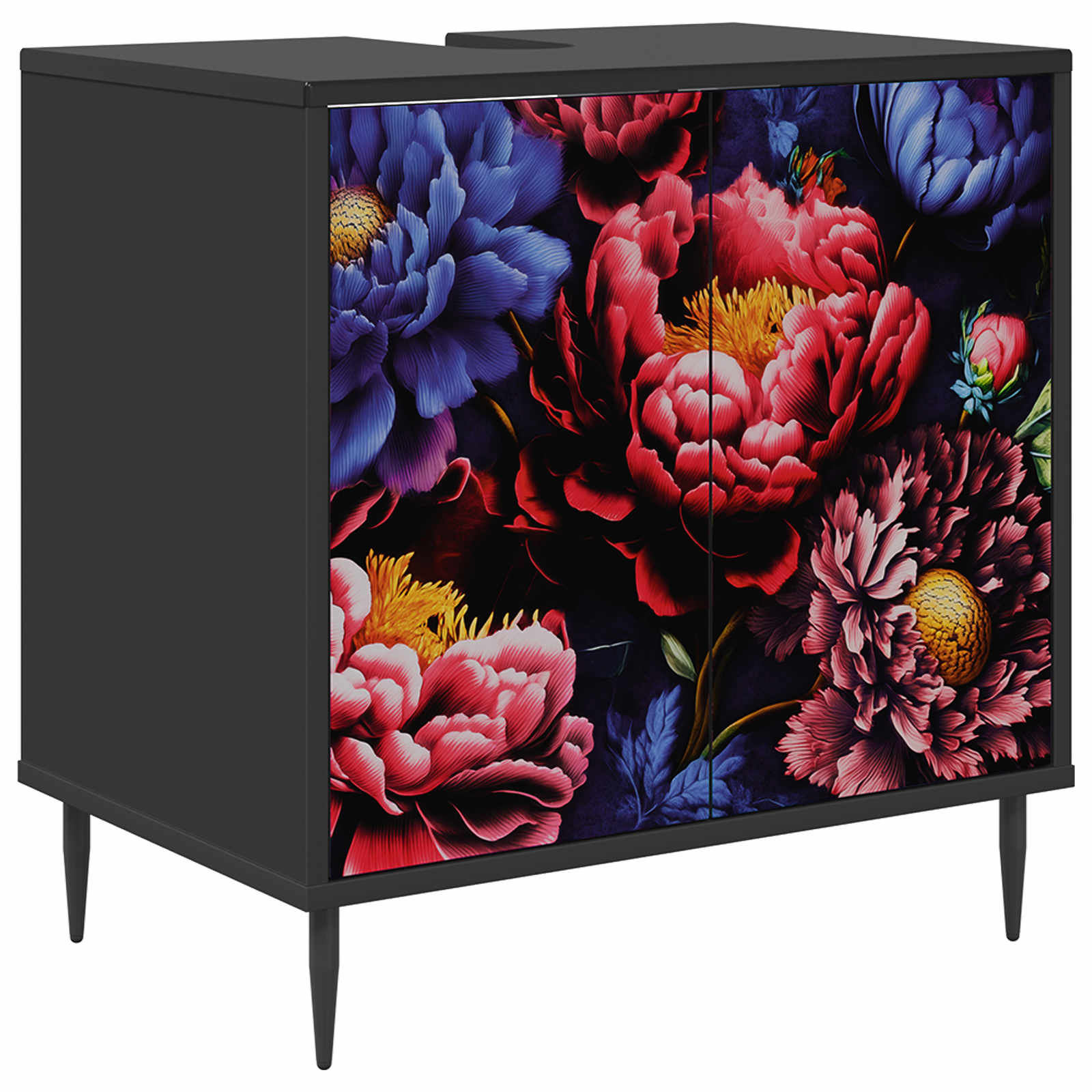 Vannitoa kapp KIEL Must tamm 60 x 40 x 61 cm Tehispuit