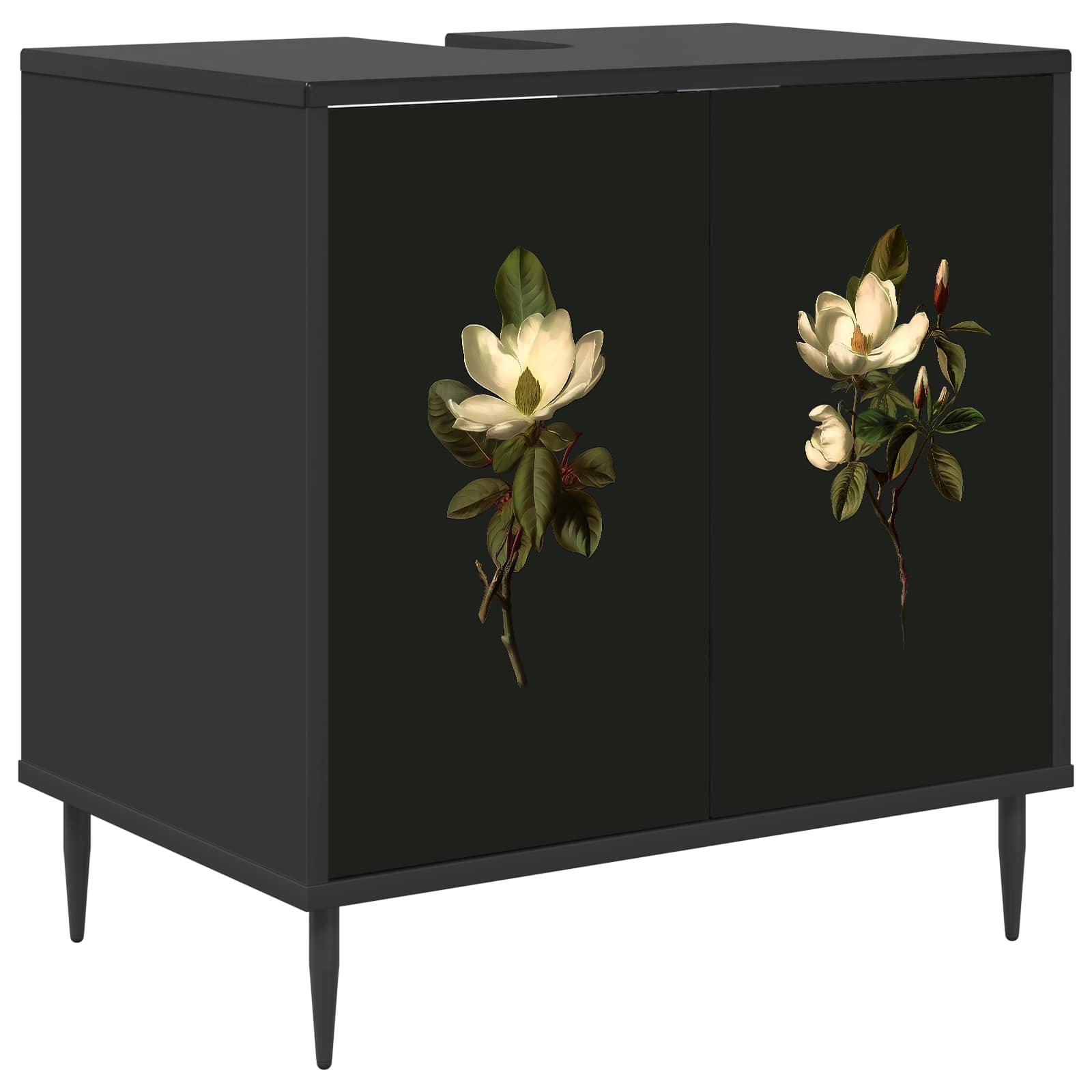 Vannitoa kapp BREMEN Must tamm 60 x 40 x 61 cm Tehispuit