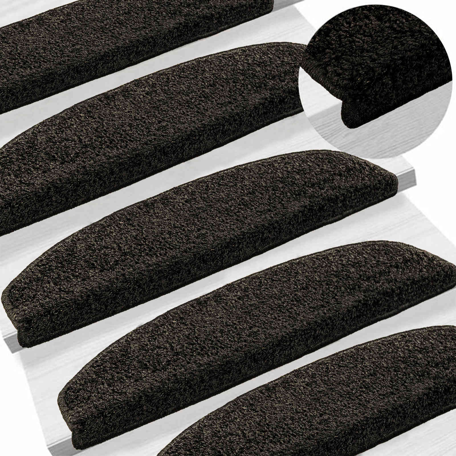 Iseliimuvad treppimatid 15 tk 80 x 24,5 x 3,5 cm Antratsiit