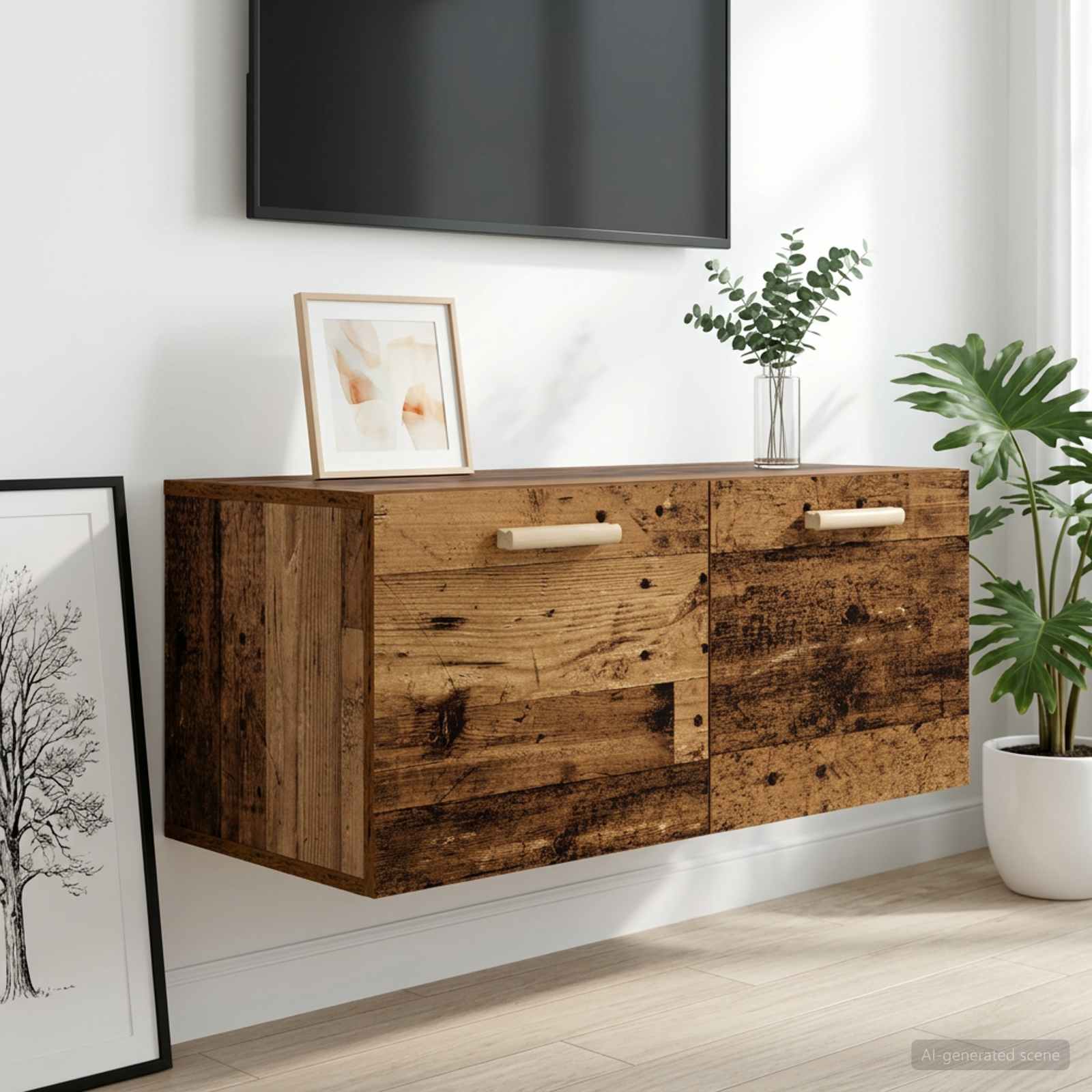 Seinekapp Seinale kinnitav Vana puit 80 x 36,5 x 35 cm