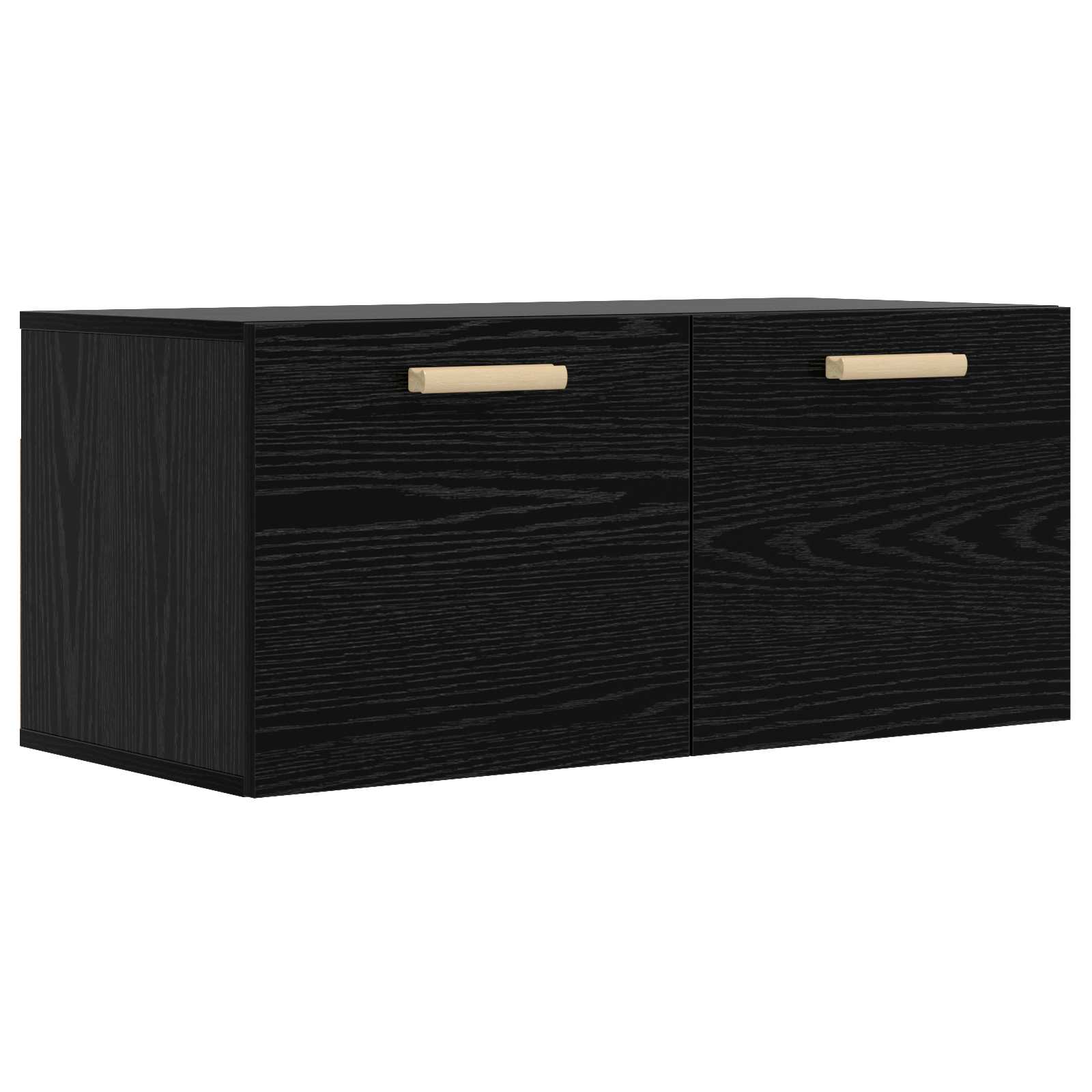 Seinekapp Seinale kinnitav Must tamm 80 x 36,5 x 35 cm