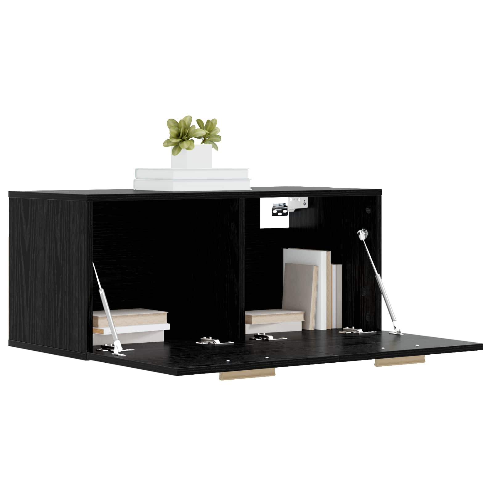 Seinekapp Seinale kinnitav Must tamm 80 x 36,5 x 35 cm