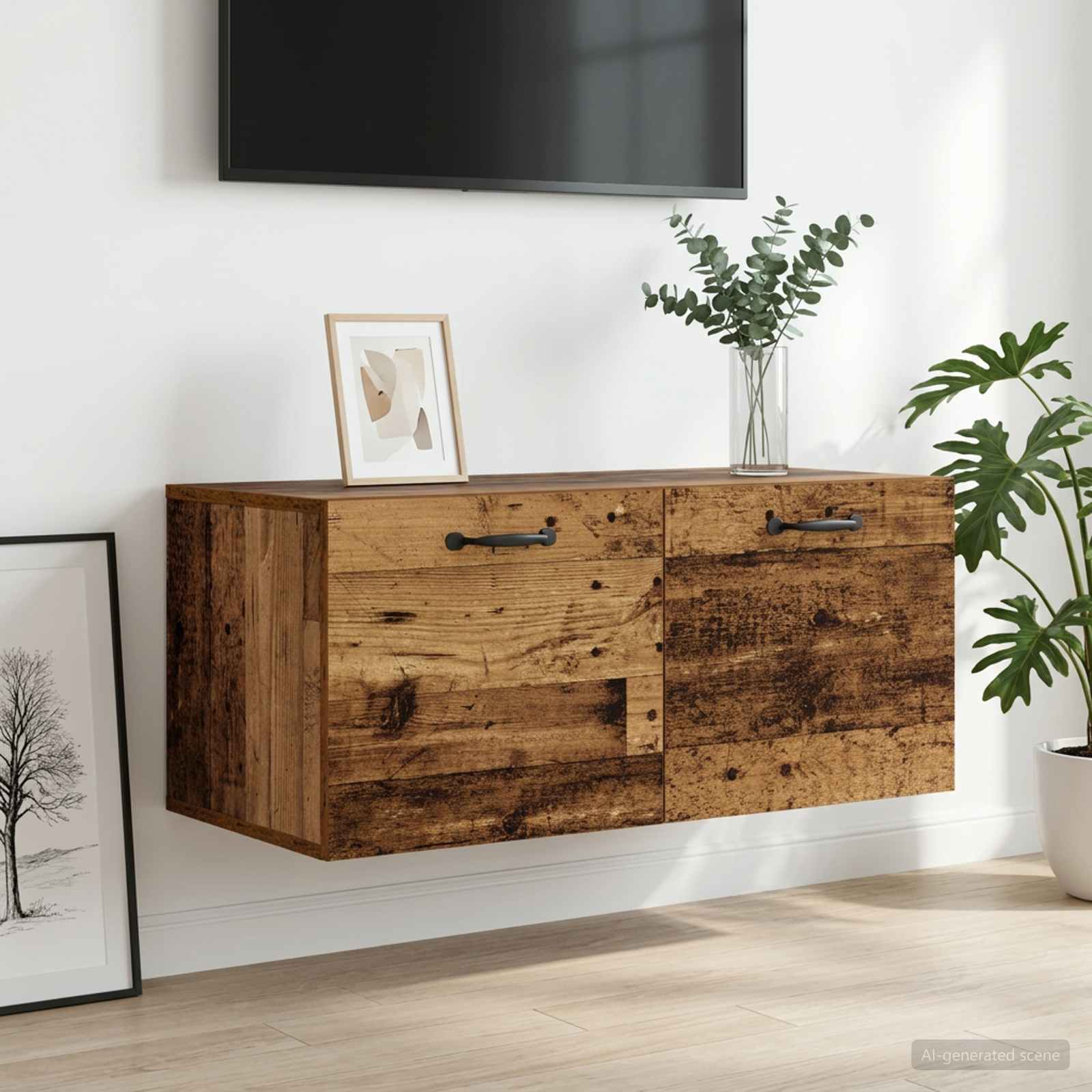 Seinekapp Seinale kinnitav Vana puit 80 x 36,5 x 35 cm