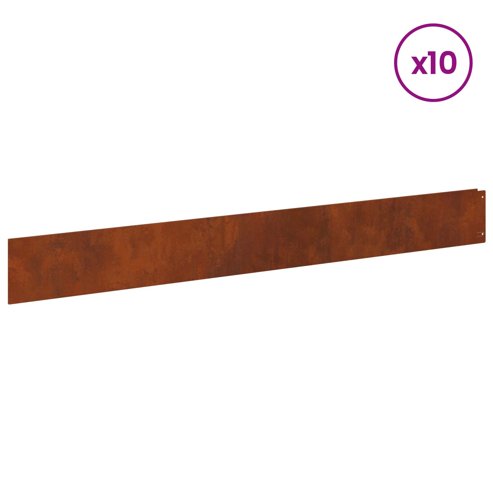 Painutatud ülaservaga muruserv 10 tk 100x12cm Teras Rooste