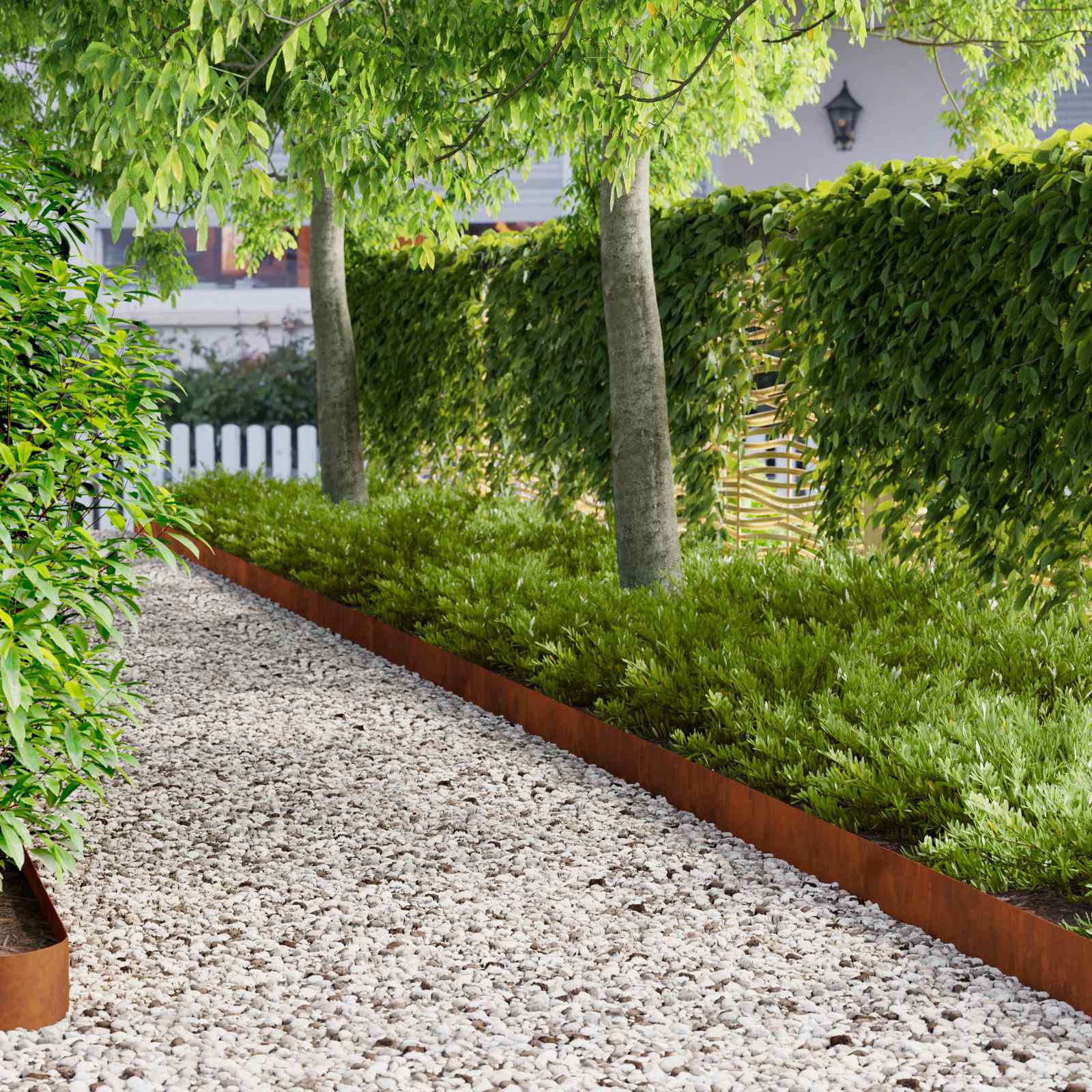 Volditud ülaservaga muruäär 20 tk 100 x 15 cm Teras Rooste