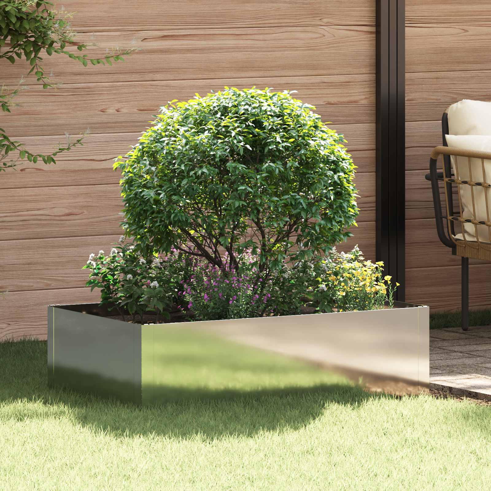 Murupiire 100 x 60 x 35 cm Teras Hõbedane