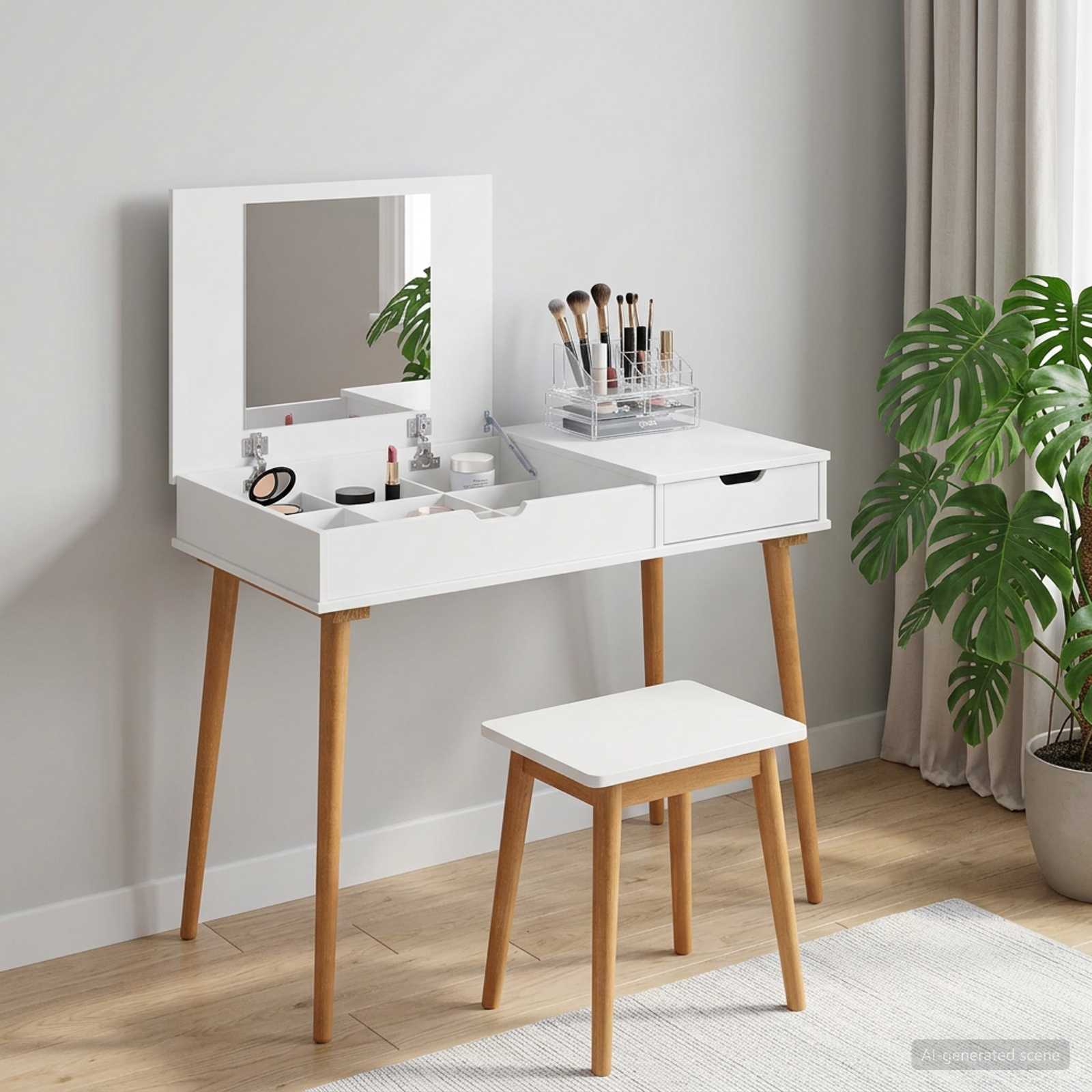 Riietumislaud FAUSKE Valge 100 x 50 x 78 cm