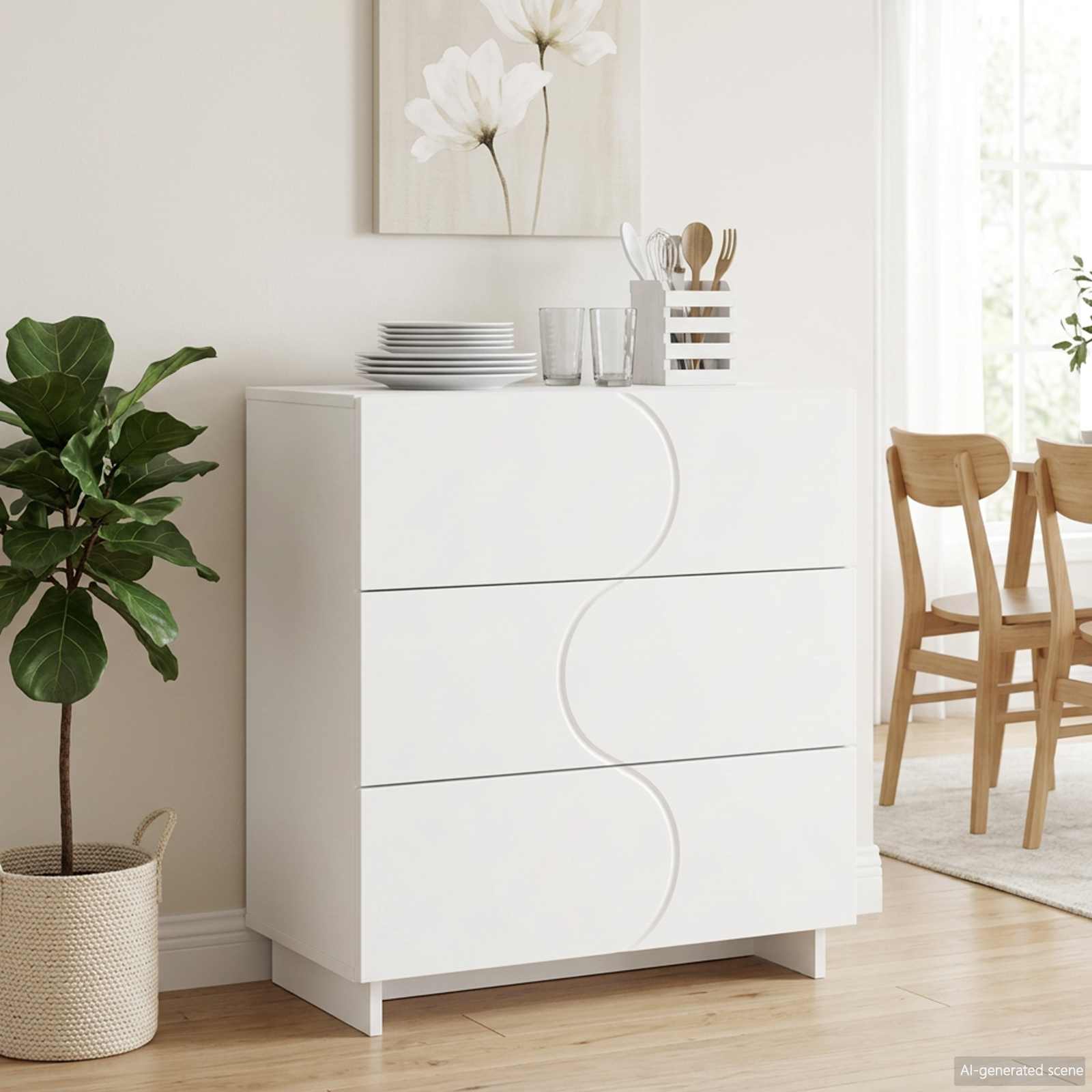 Külgkapp Valge 70 x 38 x 75 cm Tehispuit