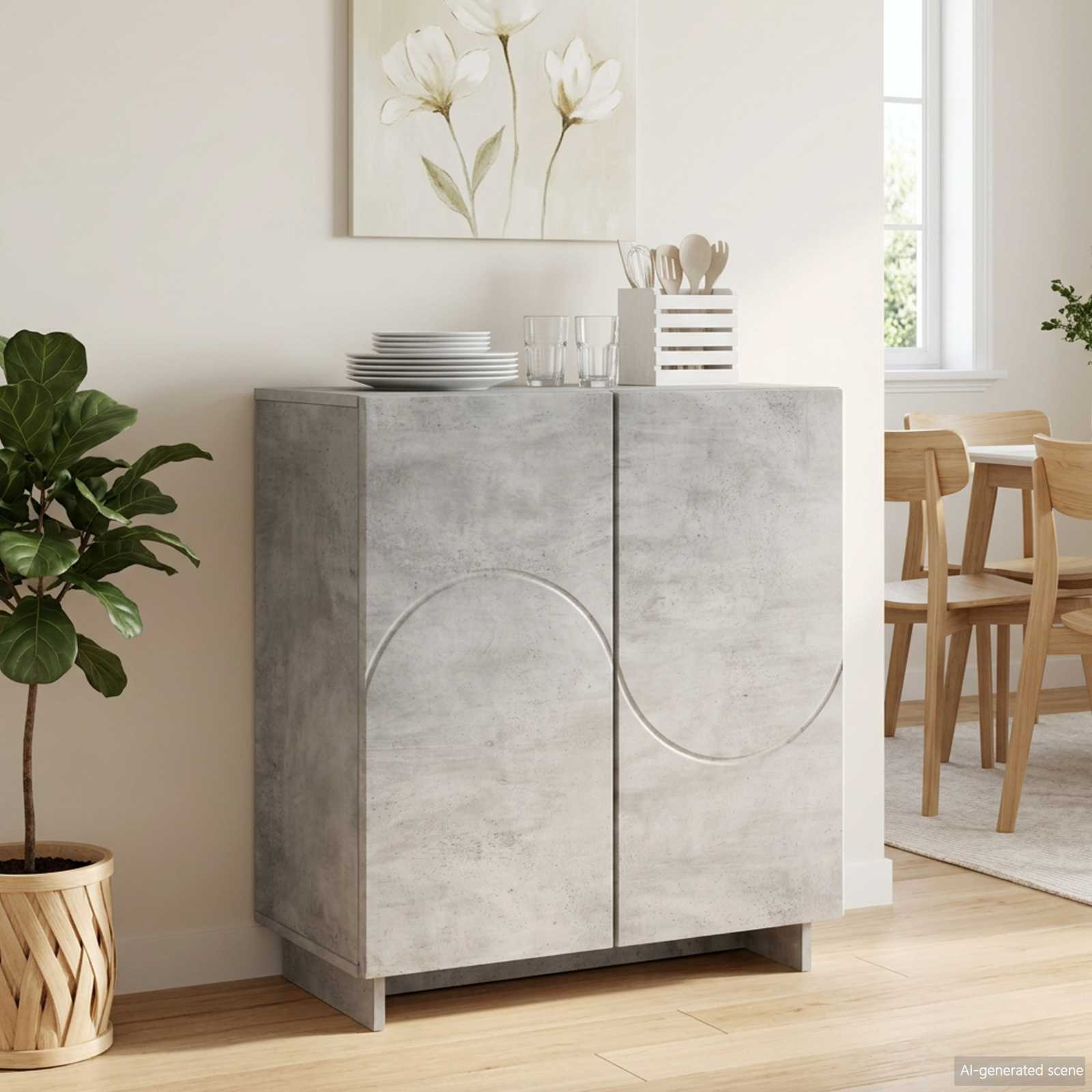Kummut Betoonhall 67 x 34,5 x 75 cm Töödeldud puit