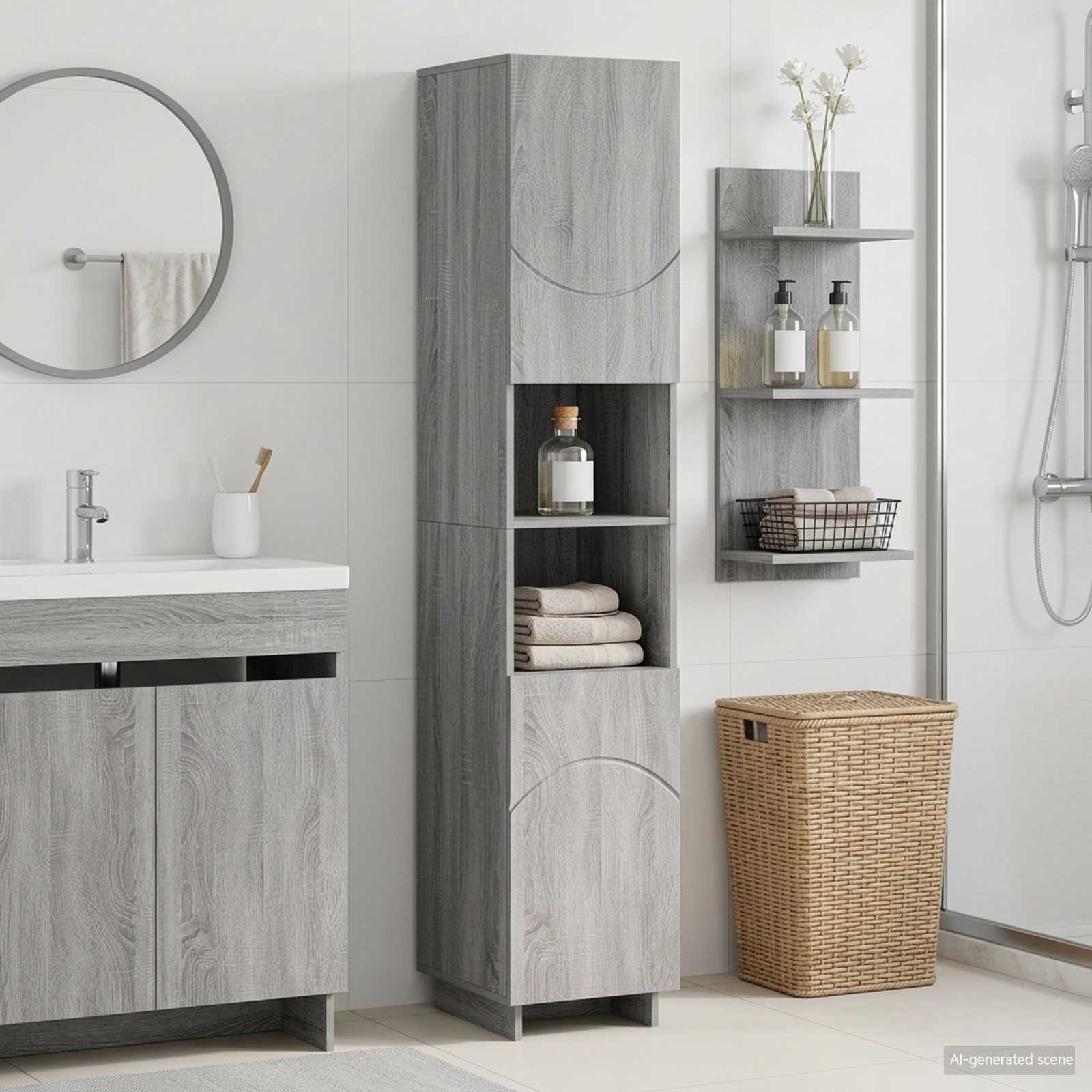 Vannitoakapp Hall Sonoma 36,5 x 38 x 180 cm Tehispuit