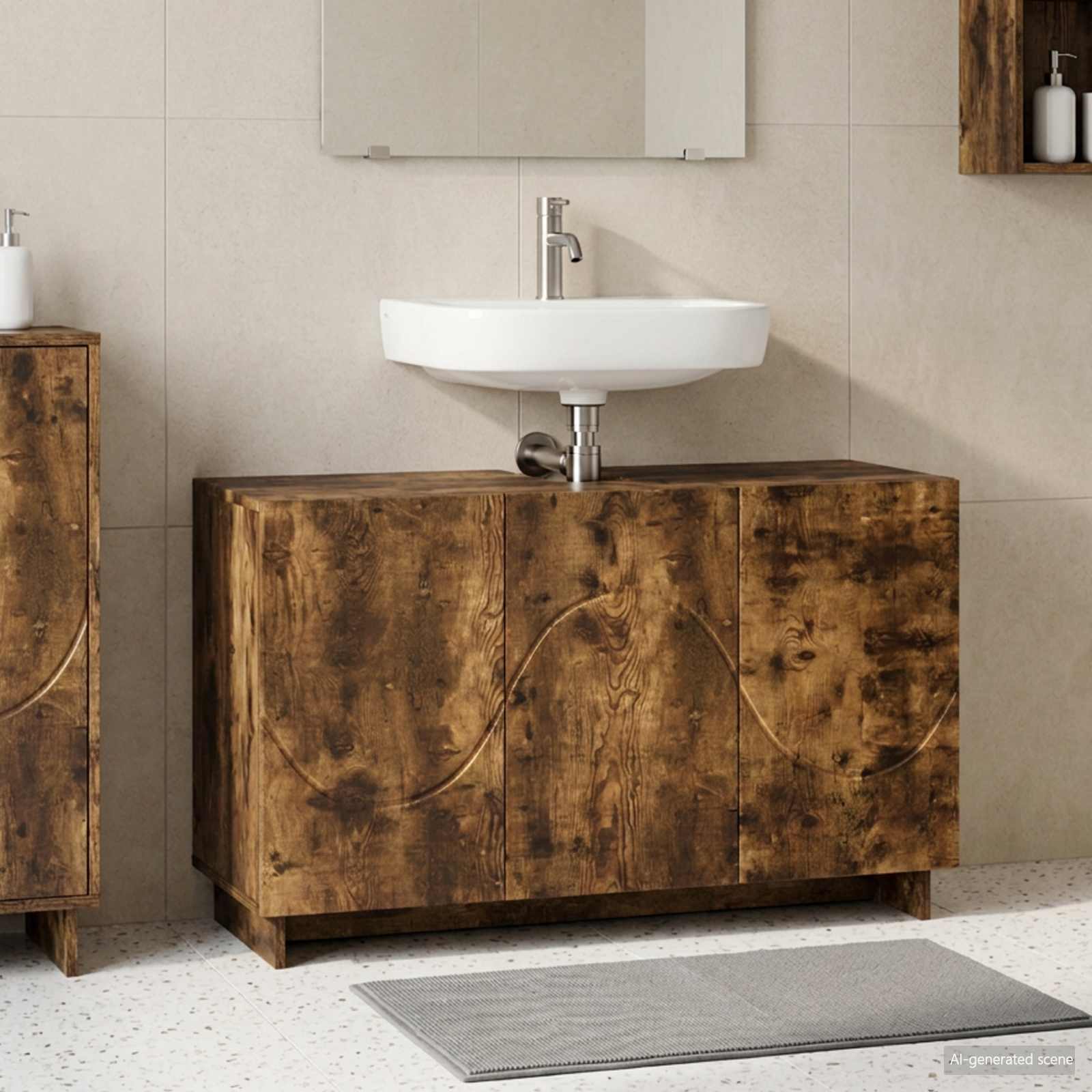 Vannitoakapp Suitsutatud tamm 101 x 41 x 58 cm Tehispuit