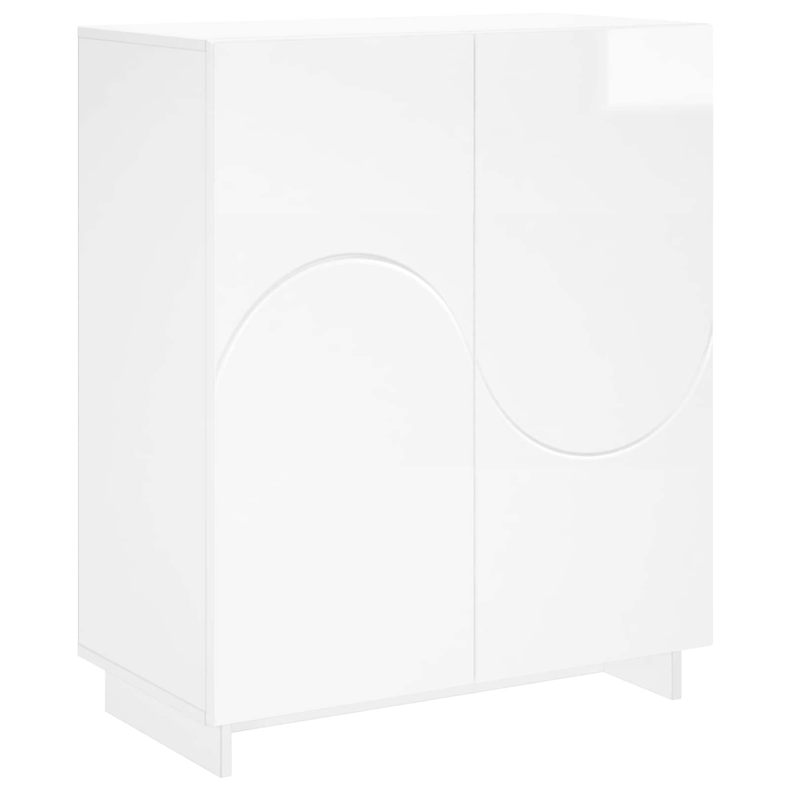 Jalatsikapp 73 x 38 x 87,5 cm Tehispuit Kõrgläikega valge