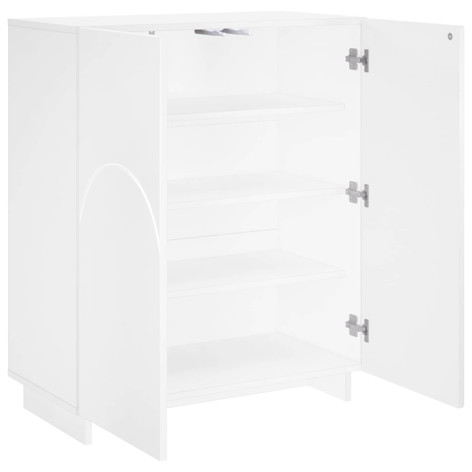 Jalatsikapp 73 x 38 x 87,5 cm Tehispuit Kõrgläikega valge